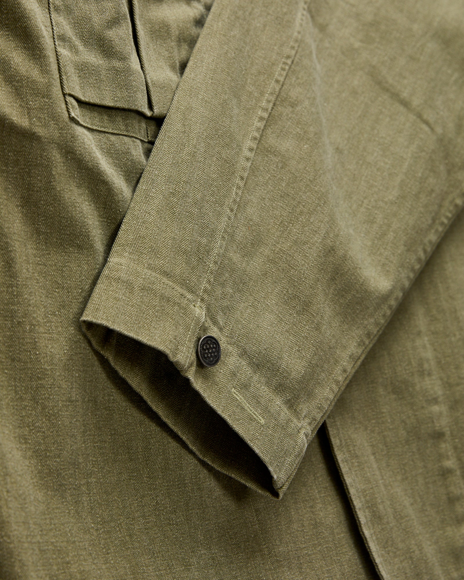 M43 Overshirt in Olive Herringbone Twill - Image 5