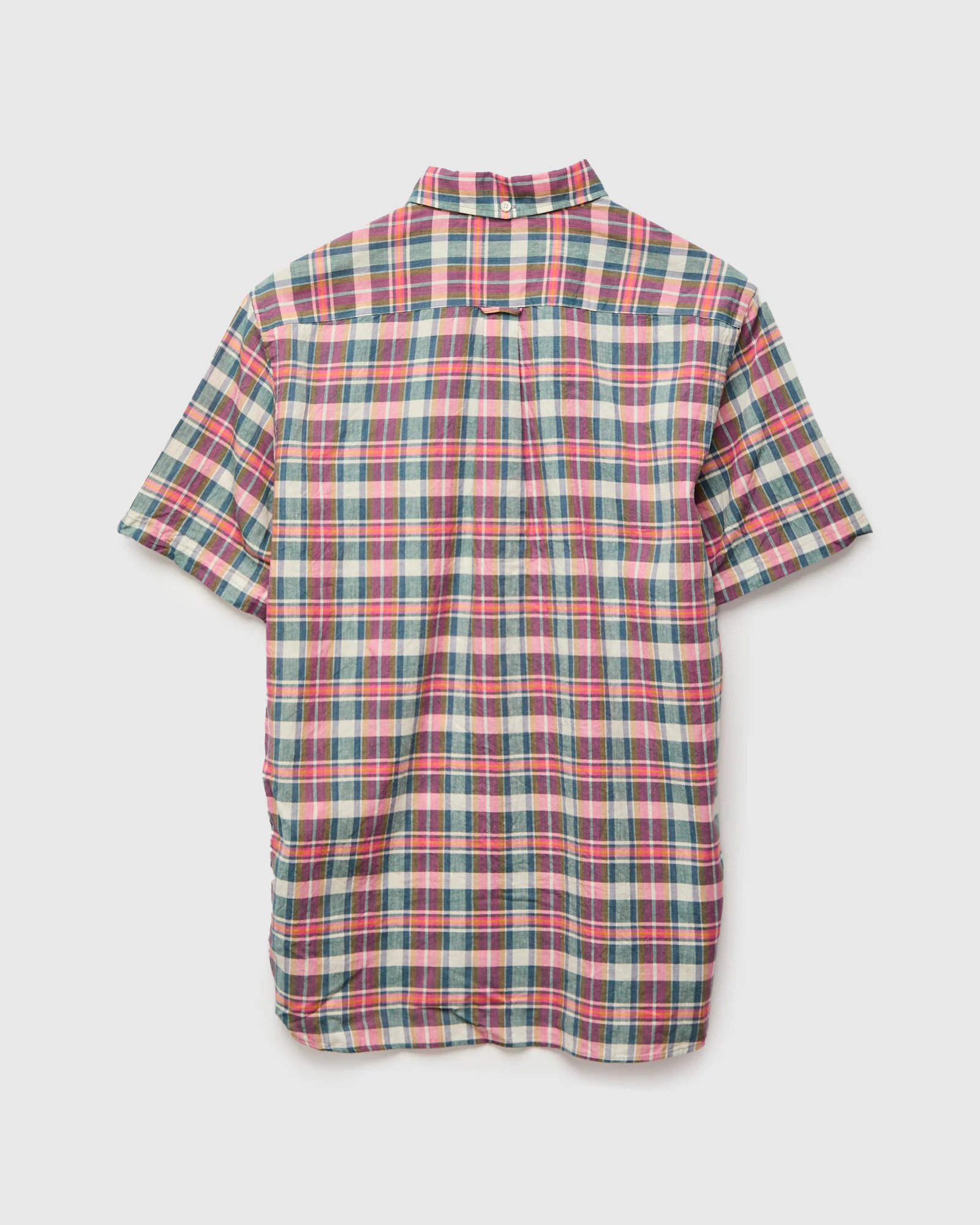 Madras Short Sleeve Button-Down Shirt in Pink - Image 2