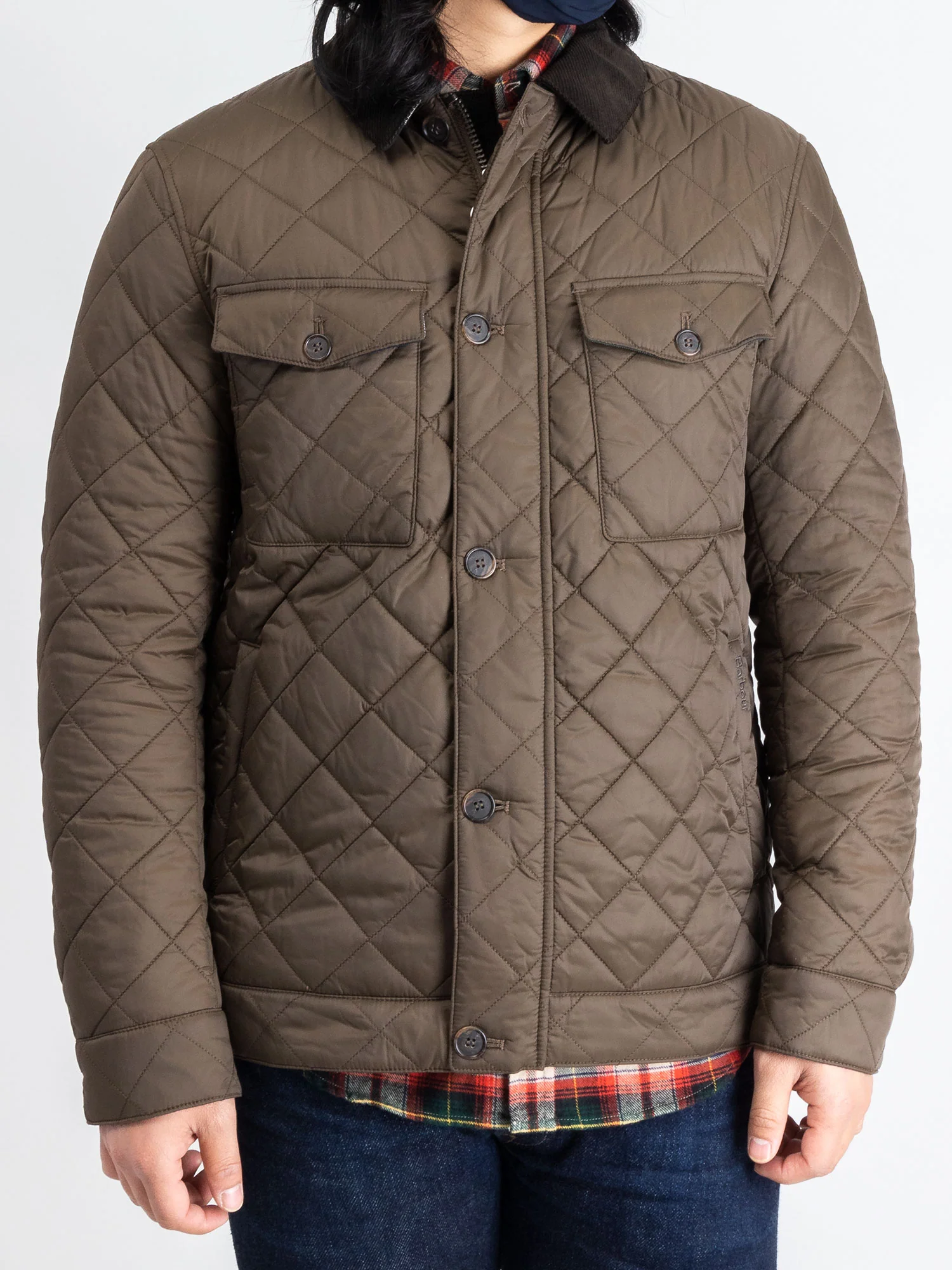 "Maesbury" Quilt Jacket in Darkest Olive - Image 2