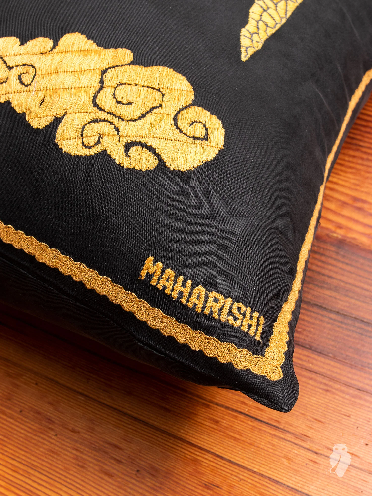 "Tygers of Darkness" Embroidered Pillow in Black - Image 2