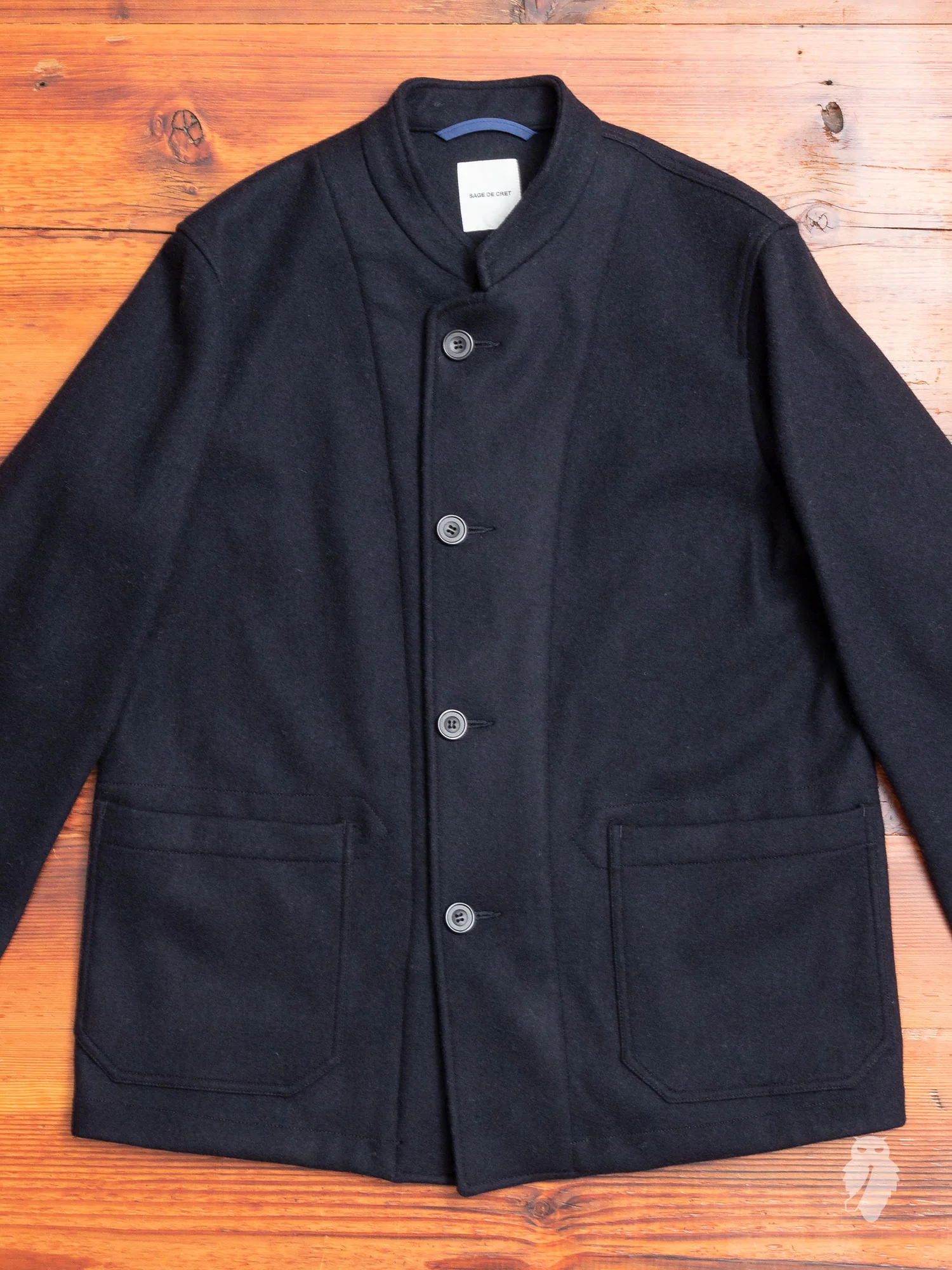 Mandarin Collar Jacket in Navy