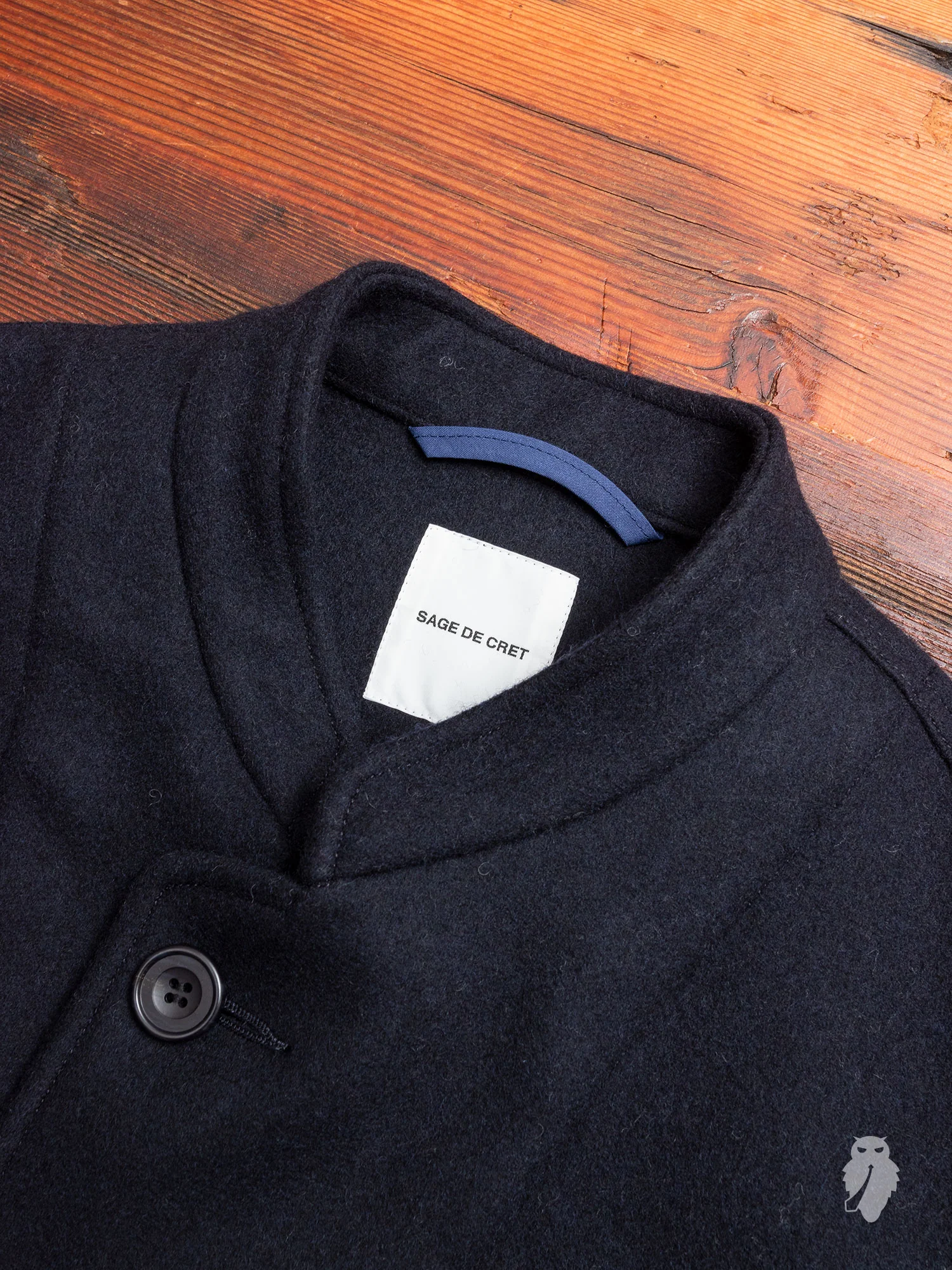 Mandarin Collar Jacket in Navy - Image 4