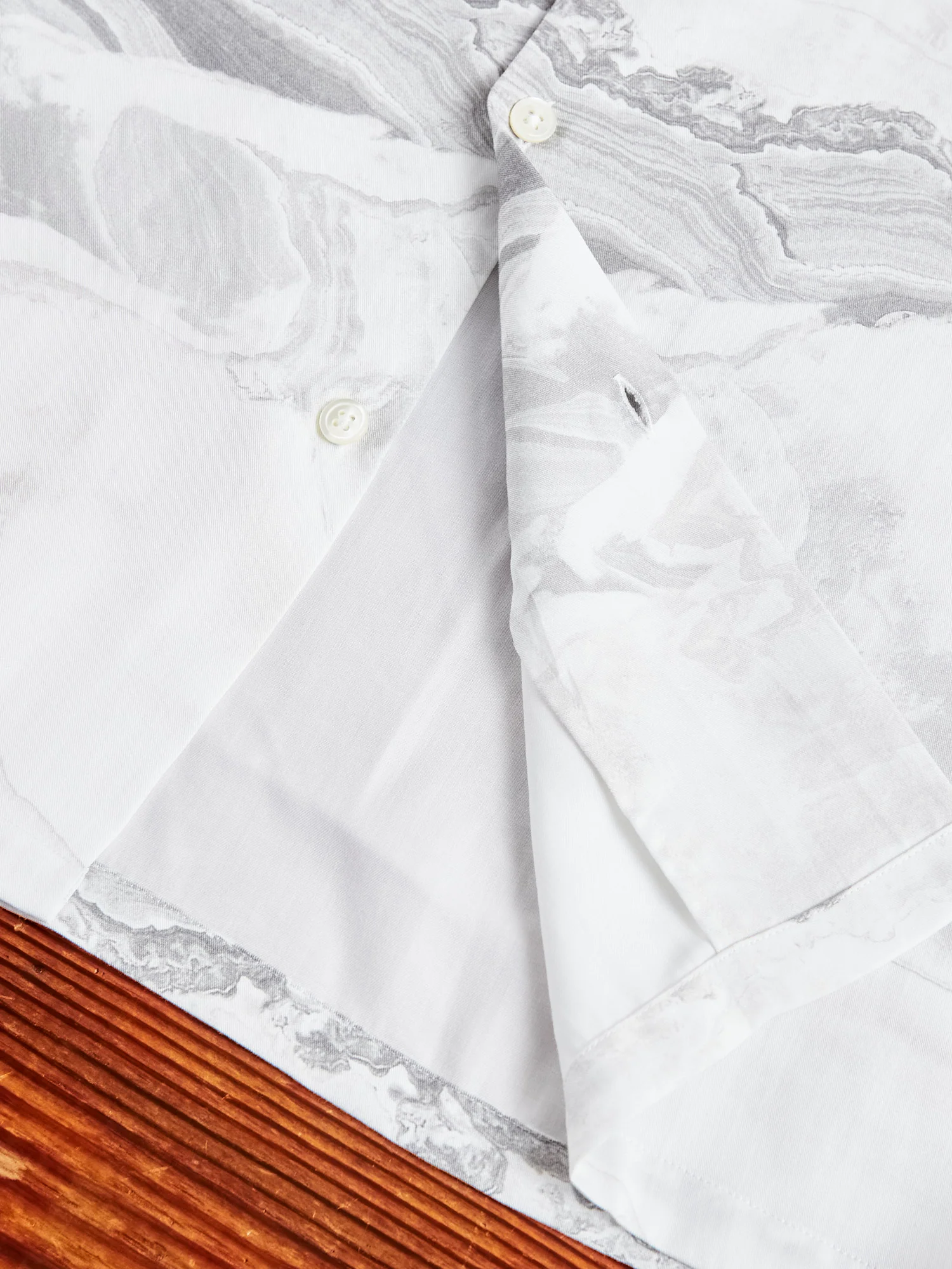 Marble Button-Up Shirt in White - Image 9