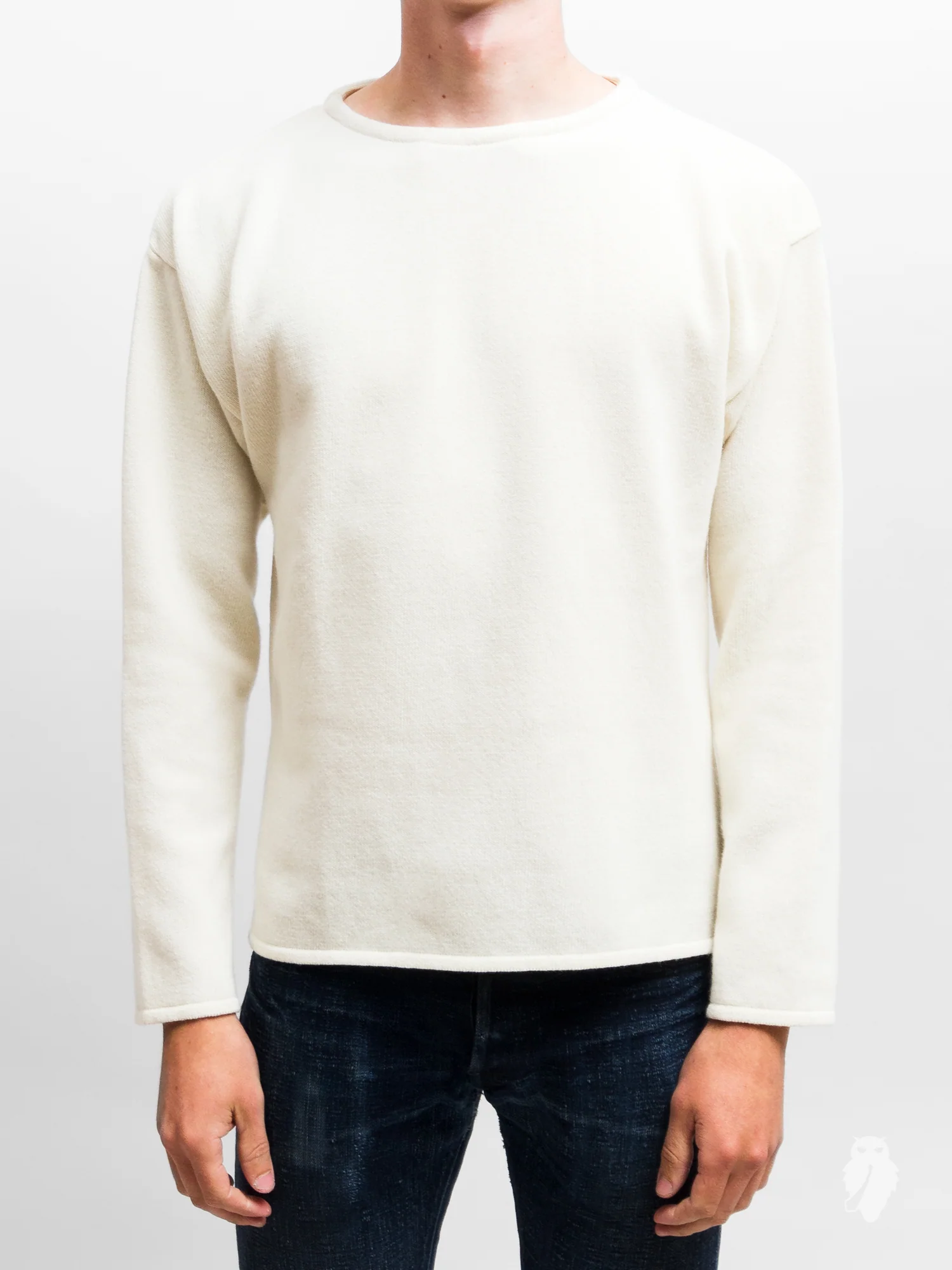 "Mariniere" Lambswool Sweater in Off White - Image 2