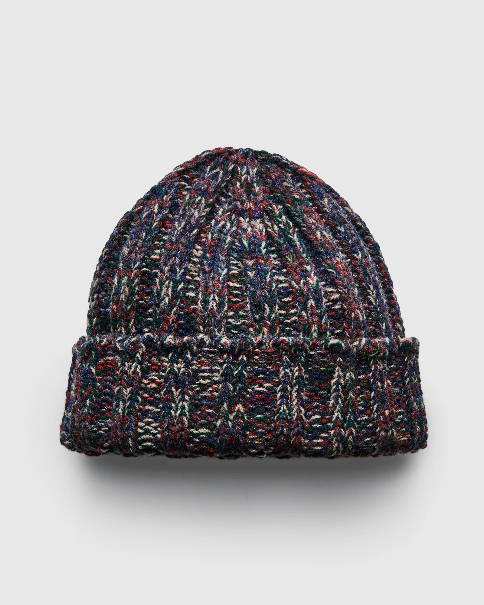 "Marled Fantasies" Wool Beanie in Navy Mix - Image 3