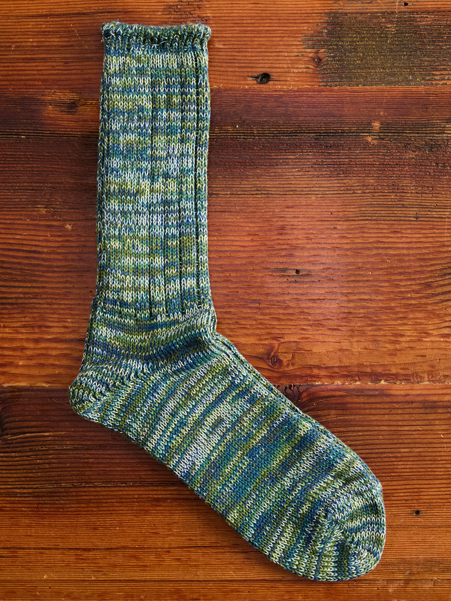 Melange Crew Sock in Seaweed - Image 2