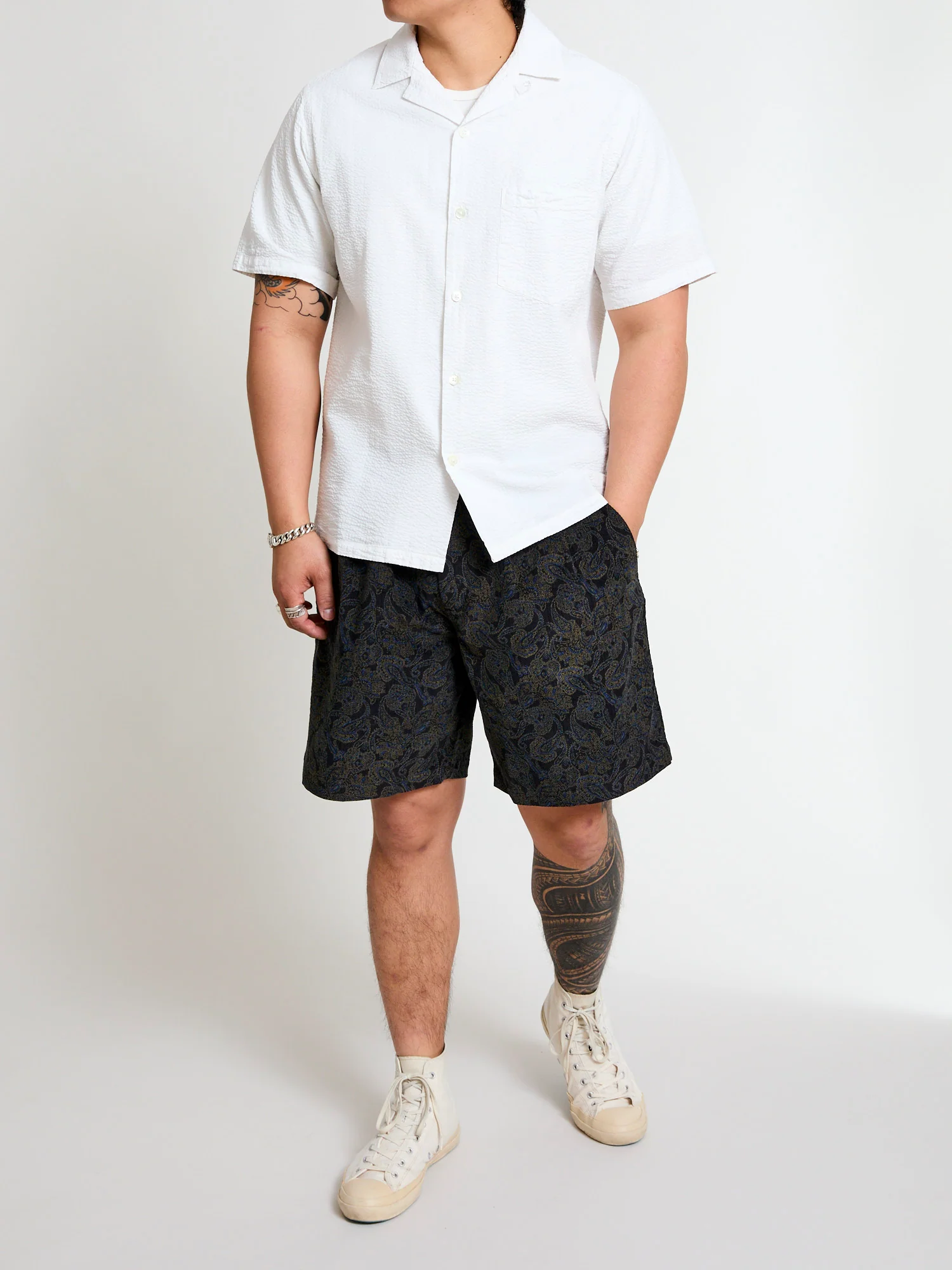 Mhor Shorts in Ink Paisley - Image 9