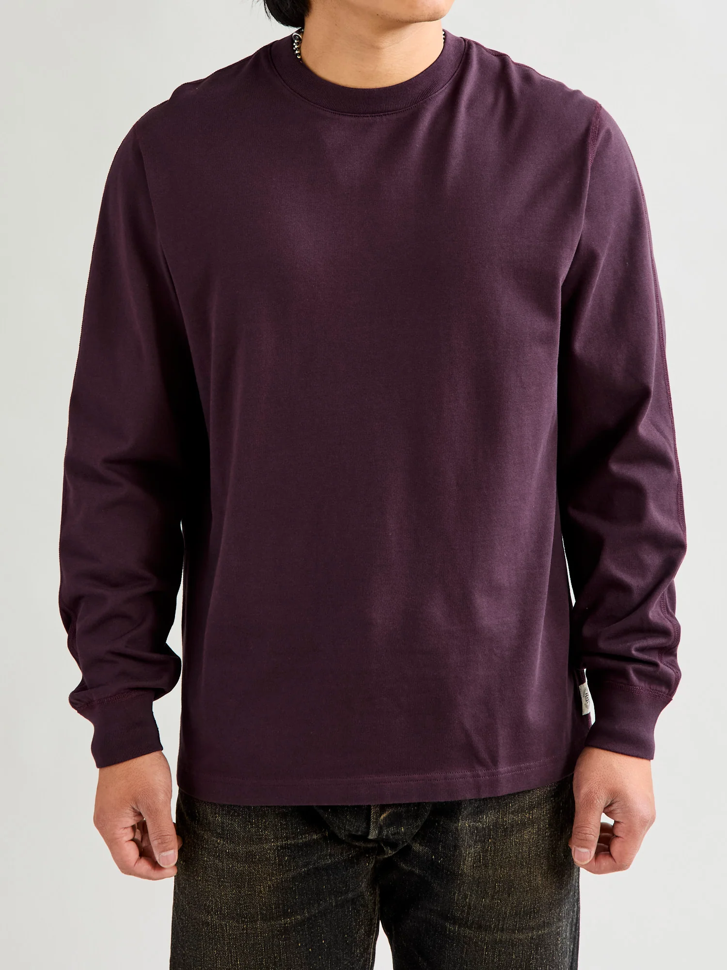 Midweight Long Sleeve T-Shirt in Oxblood - Image 2