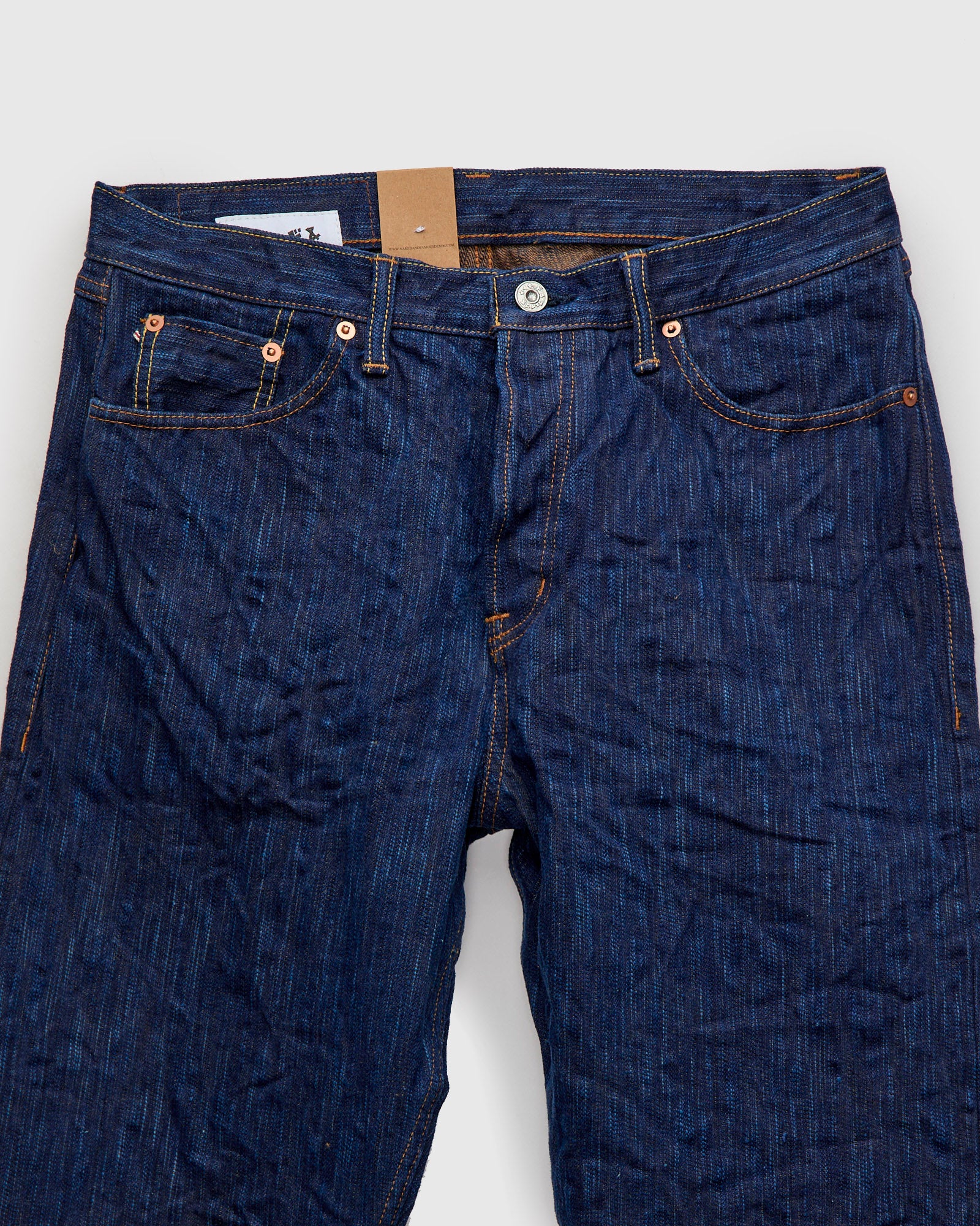 MIJ15 "Hand Dyed Natural Indigo x Kakishibu" 15oz Selvedge Denim - True Guy Fit - Image 6