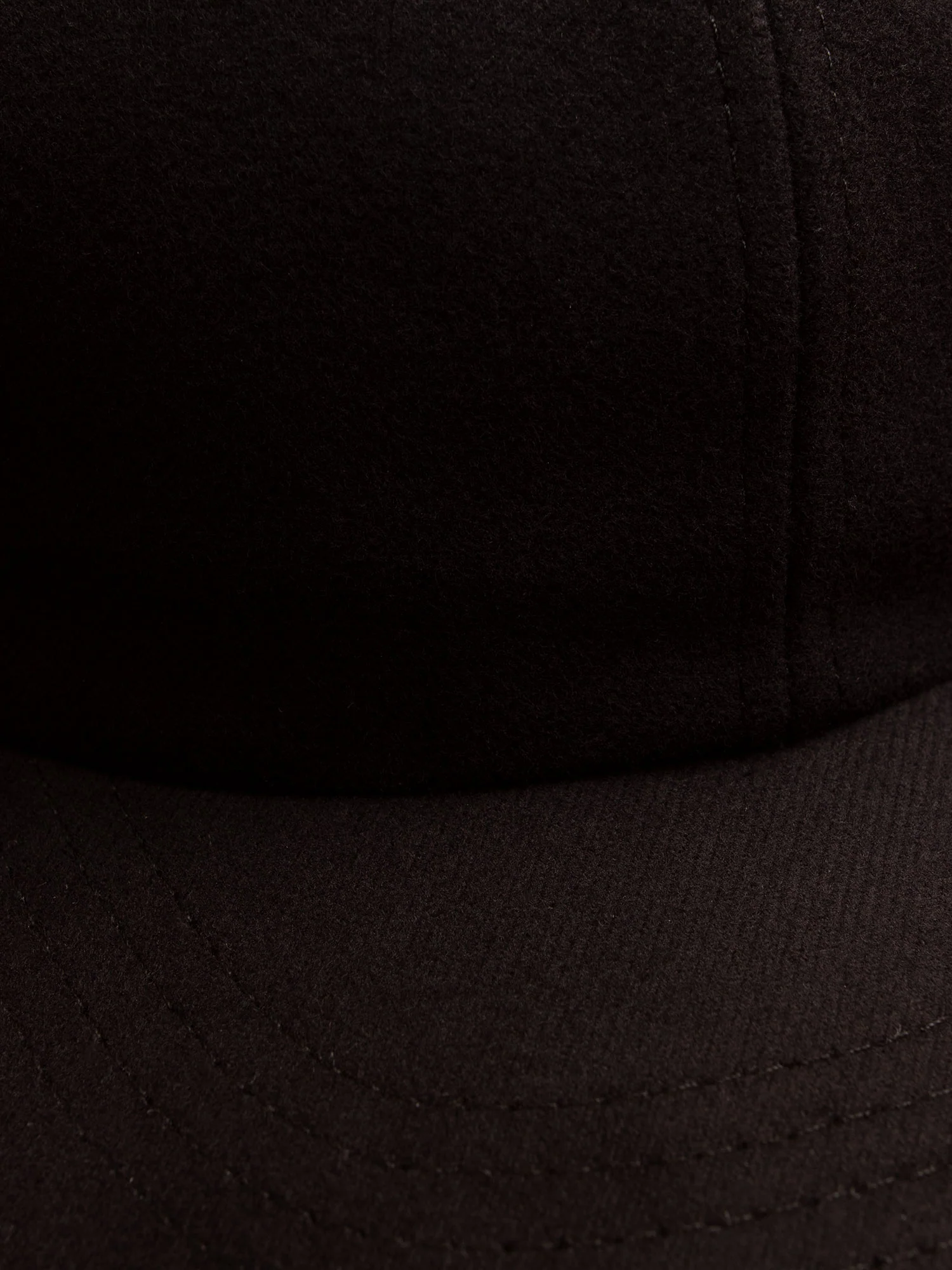 Military Flannel 6-Panel Hat in Black - Image 3