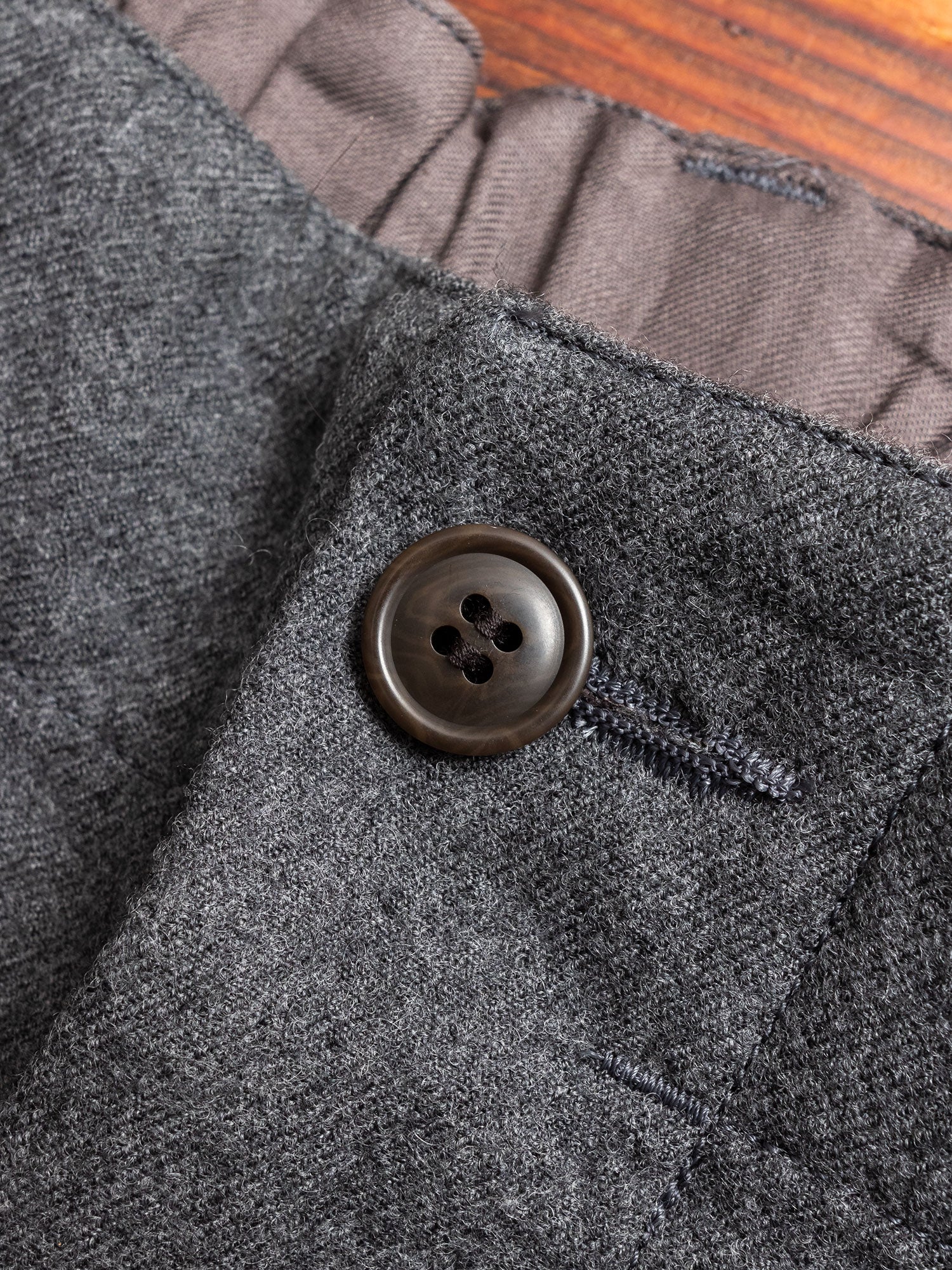 Military Trousers in Melange Grey - Image 3