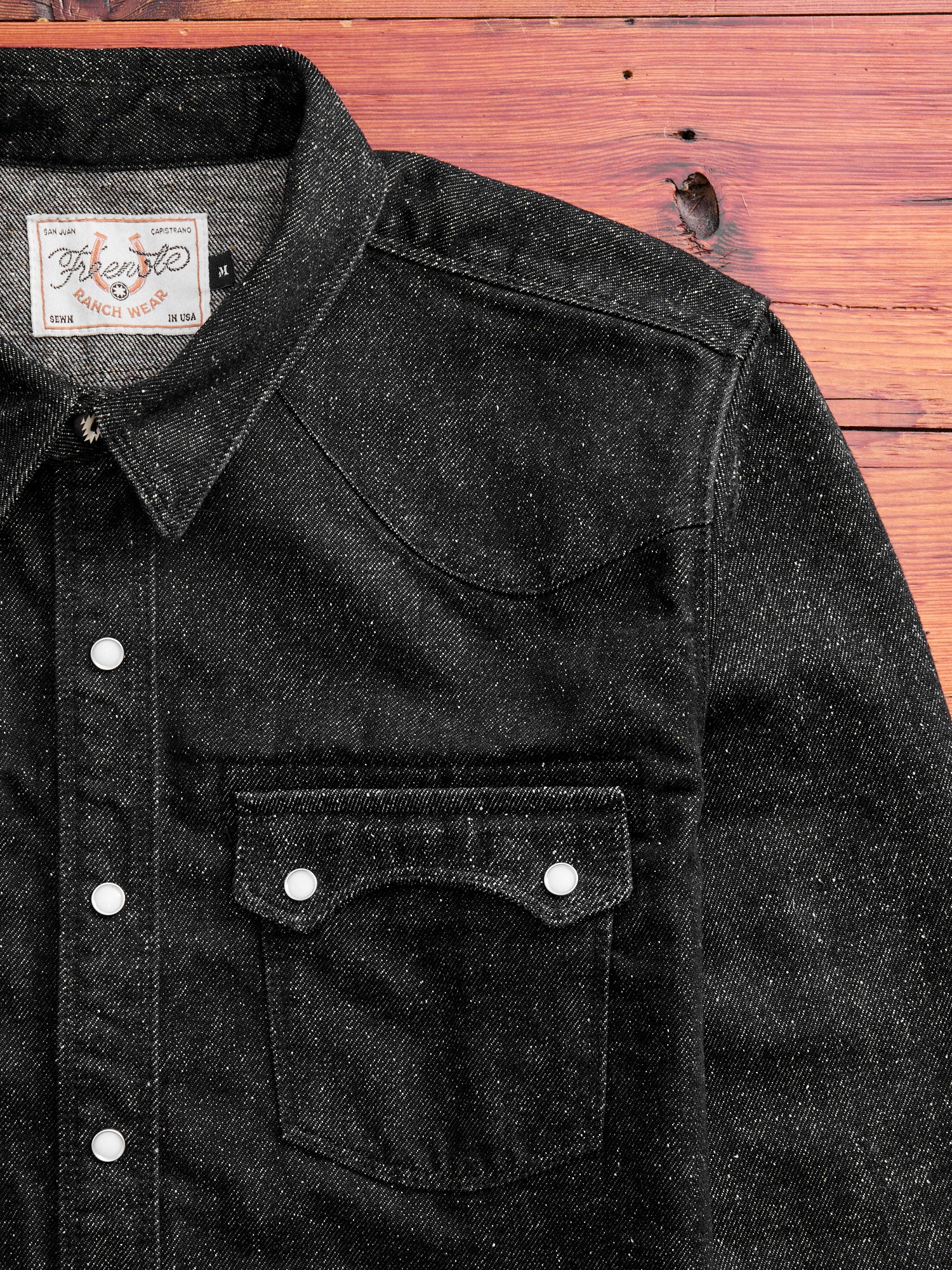 Modern Western Shirt in Black Nep Denim - Image 4