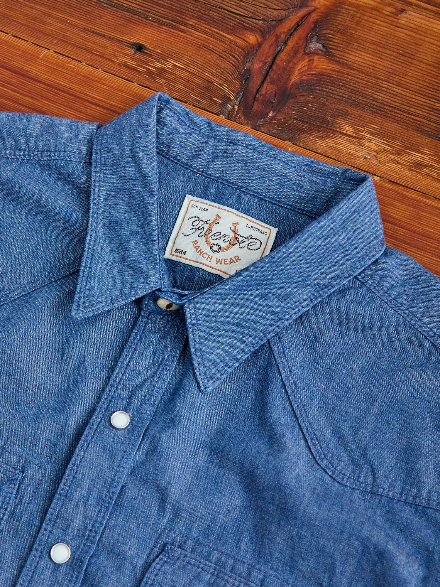 Modern Western Shirt in Indigo Chambray - Image 3