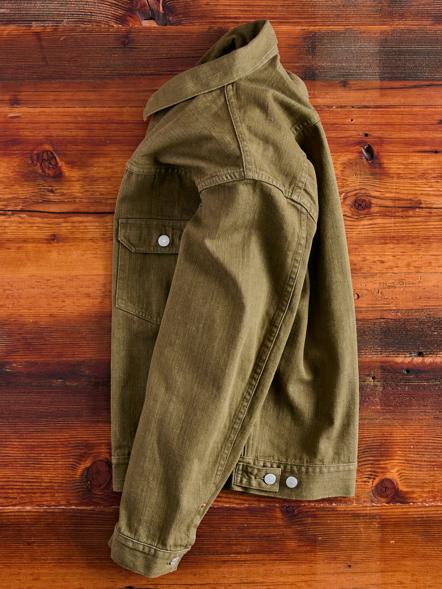 MXGJ1003 "British Army Green" 10.5oz Selvedge Denim Type-2 Jacket - Image 5