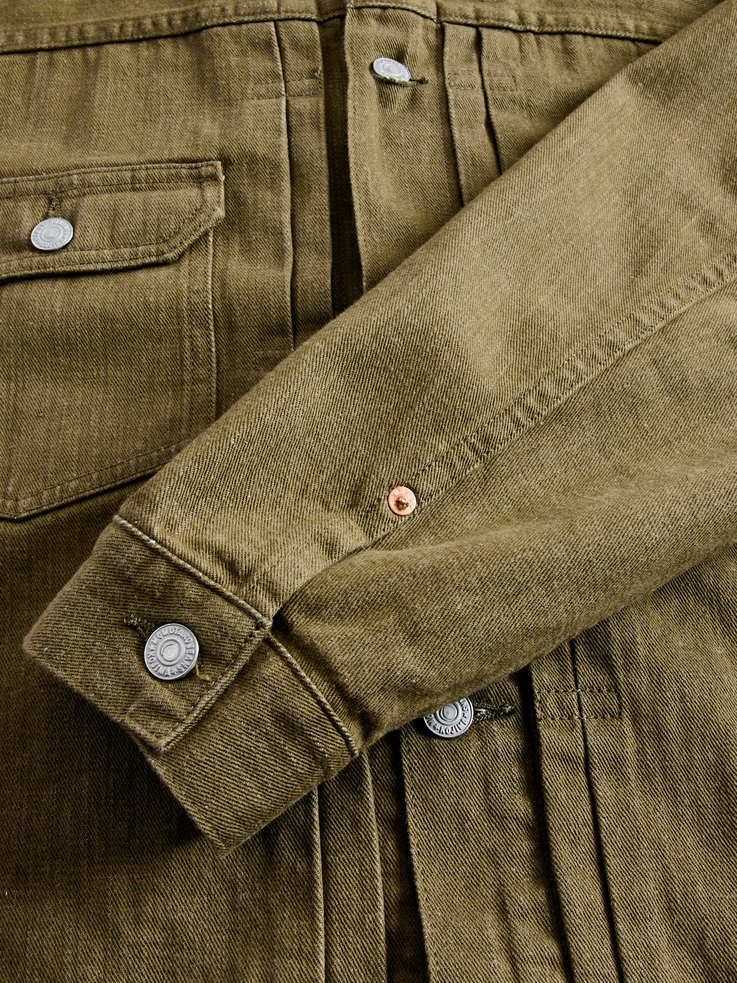 MXGJ1003 "British Army Green" 10.5oz Selvedge Denim Type-2 Jacket - Image 9