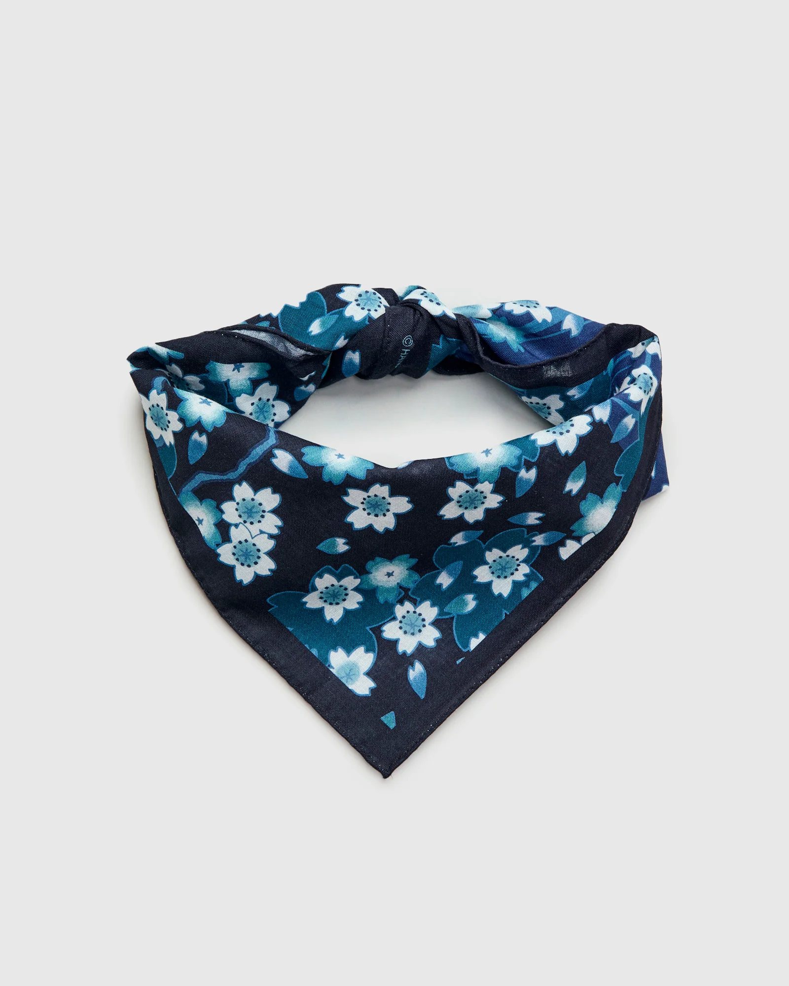 "Nagare-Sakura" Bandanna in Dark Navy - Image 2