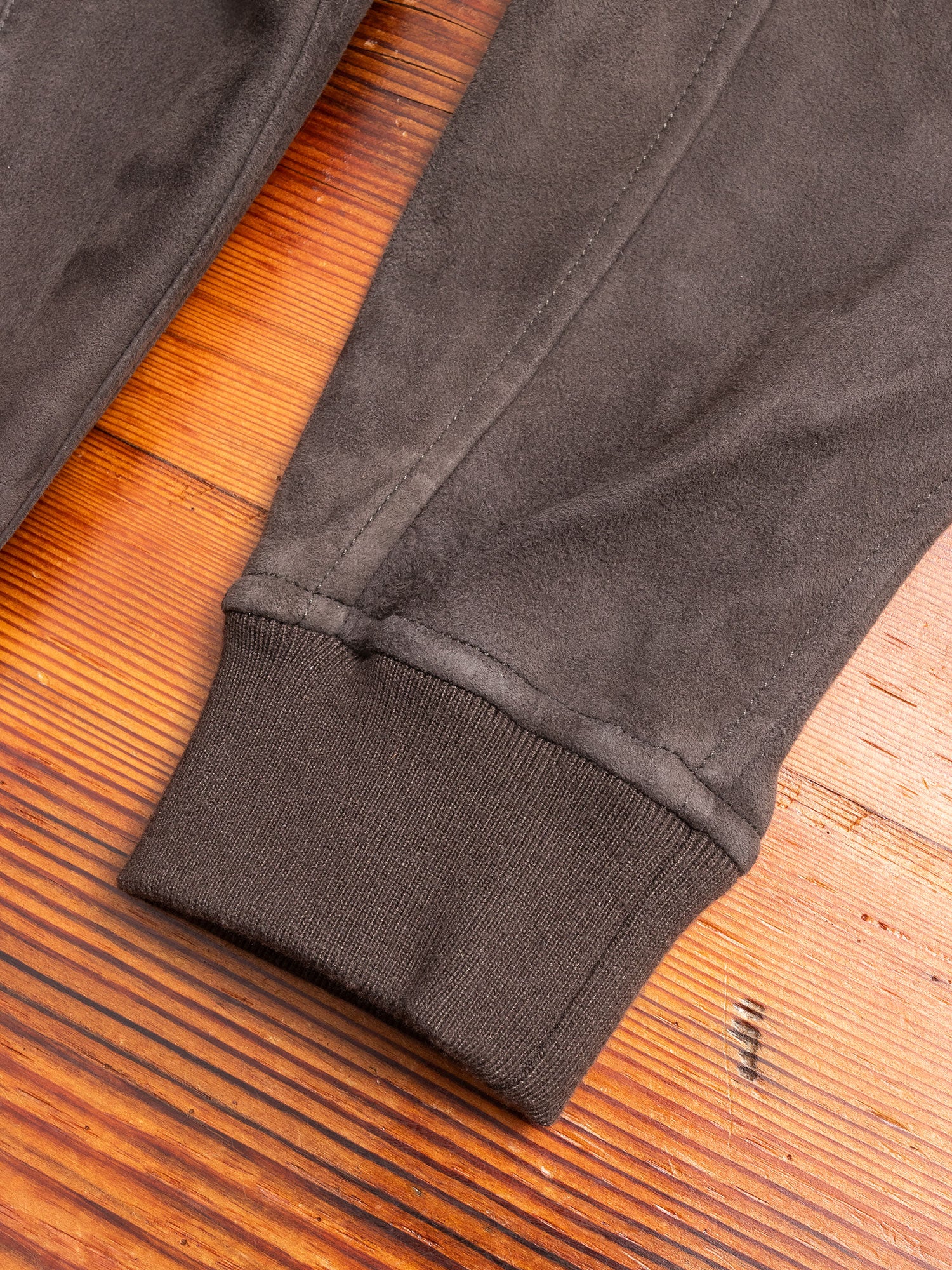 Nappa Suede Bomber Jacket in Charcoal - Image 5