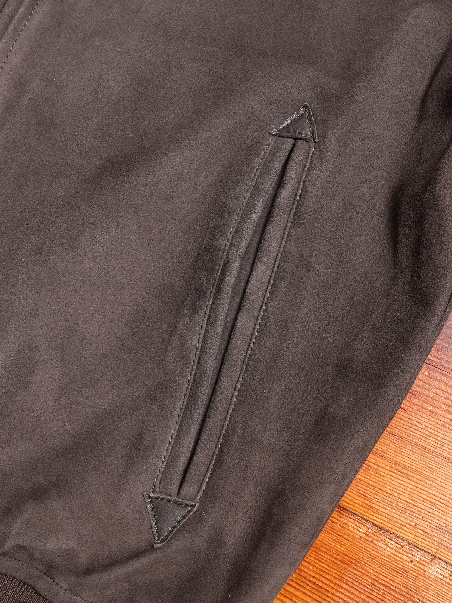 Nappa Suede Bomber Jacket in Charcoal - Image 6
