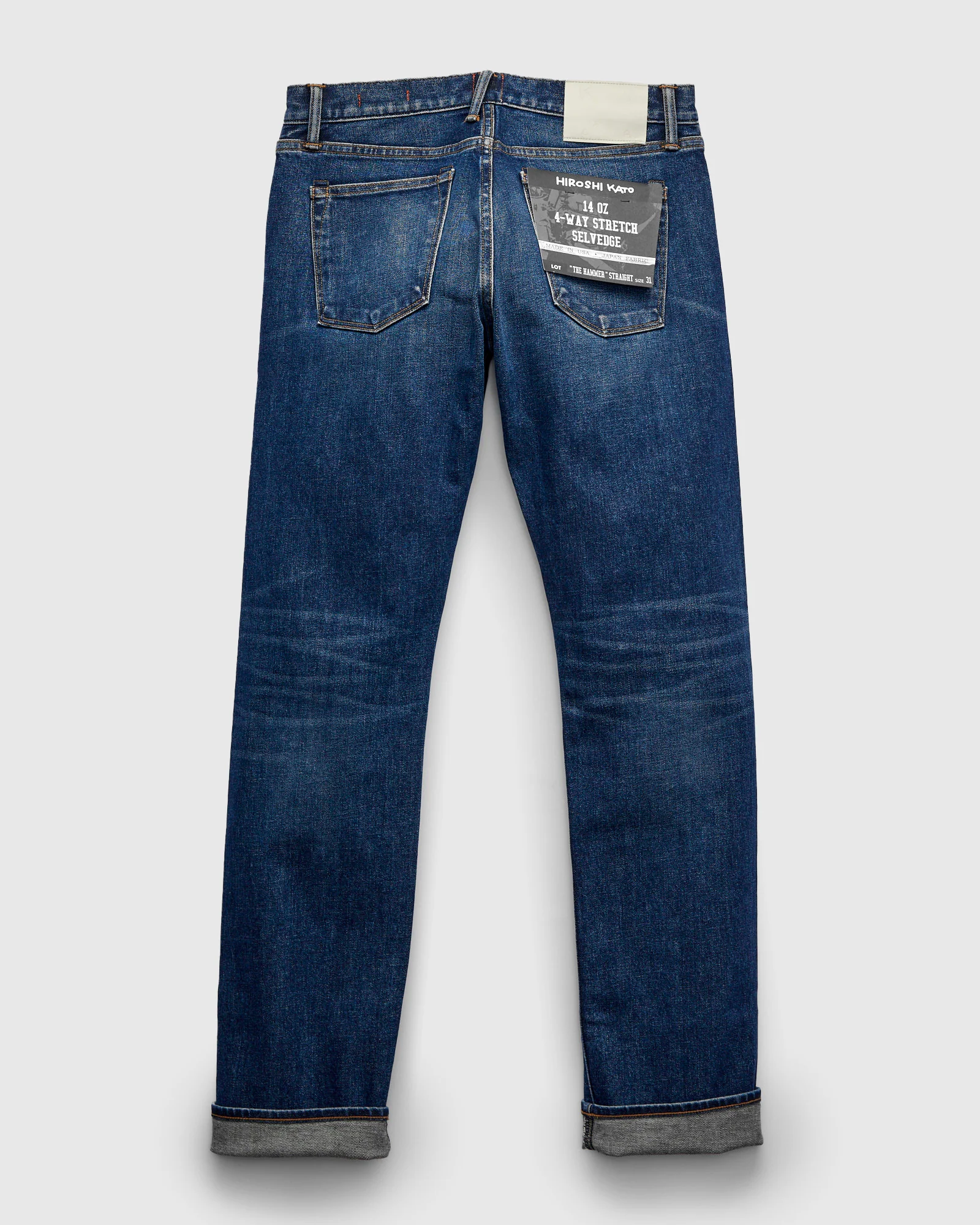 "Nikki" 14oz Washed Indigo Stretch Selvedge Denim - Hammer Straight - Image 2