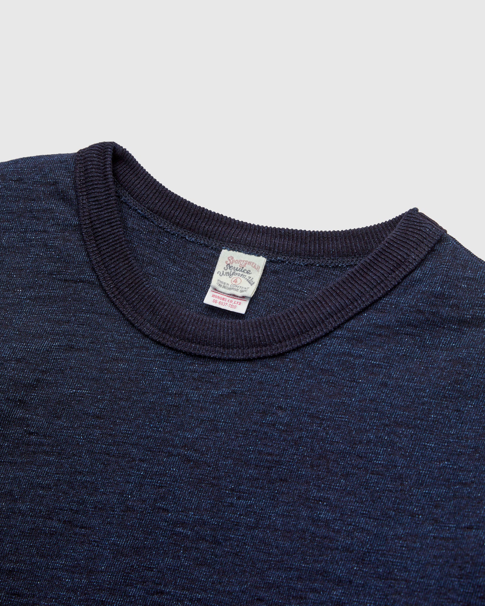 No. 7 Yarn Dyed Short Sleeve T-Shirt in Indigo - Image 4