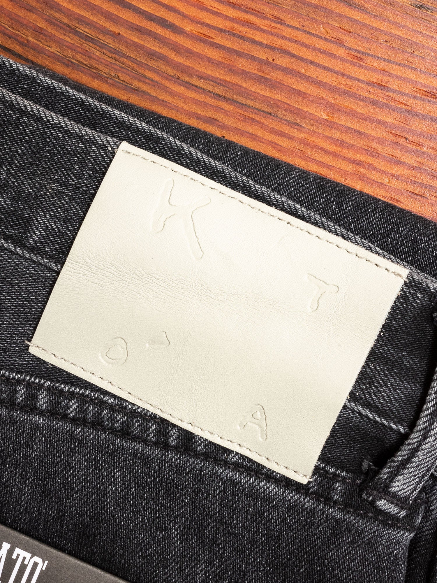 "Noel" 14oz Washed Black Stretch Selvedge Denim - Scissors Slim Tapered - Image 3