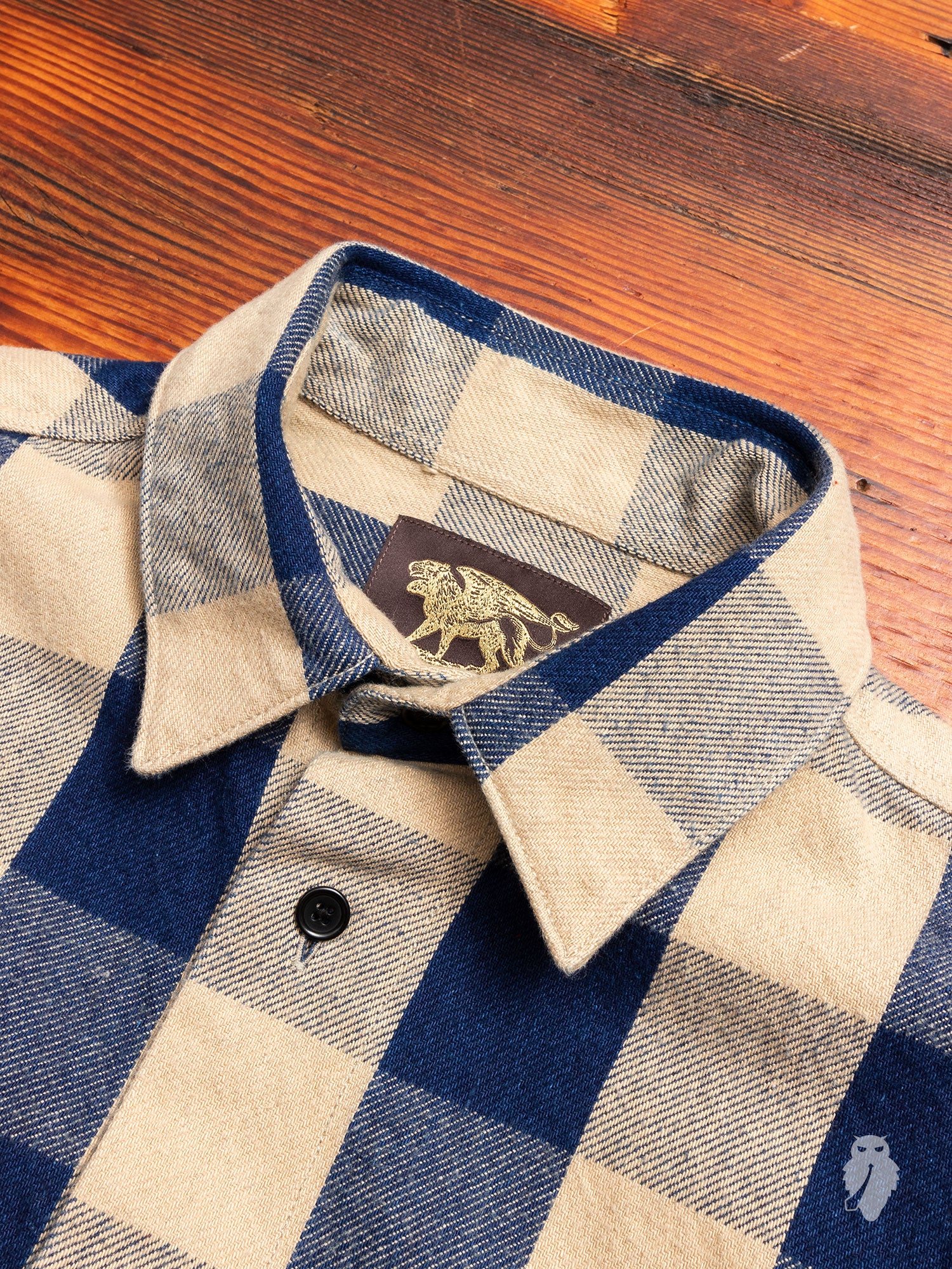 Norris Selvedge Flannel in Indigo/Beige - Image 3
