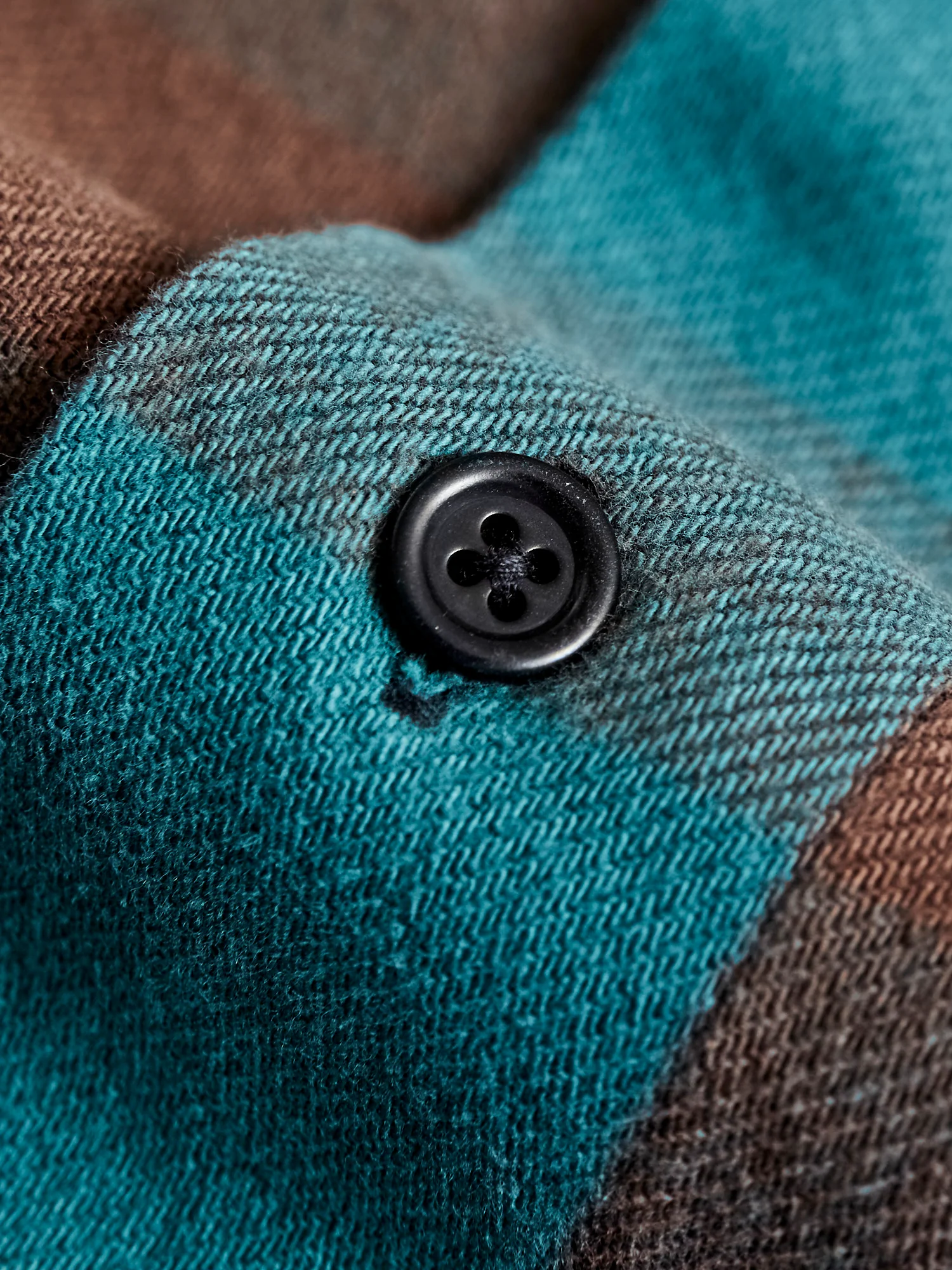 Norris Selvedge Flannel in Petrol/Brown - Image 6