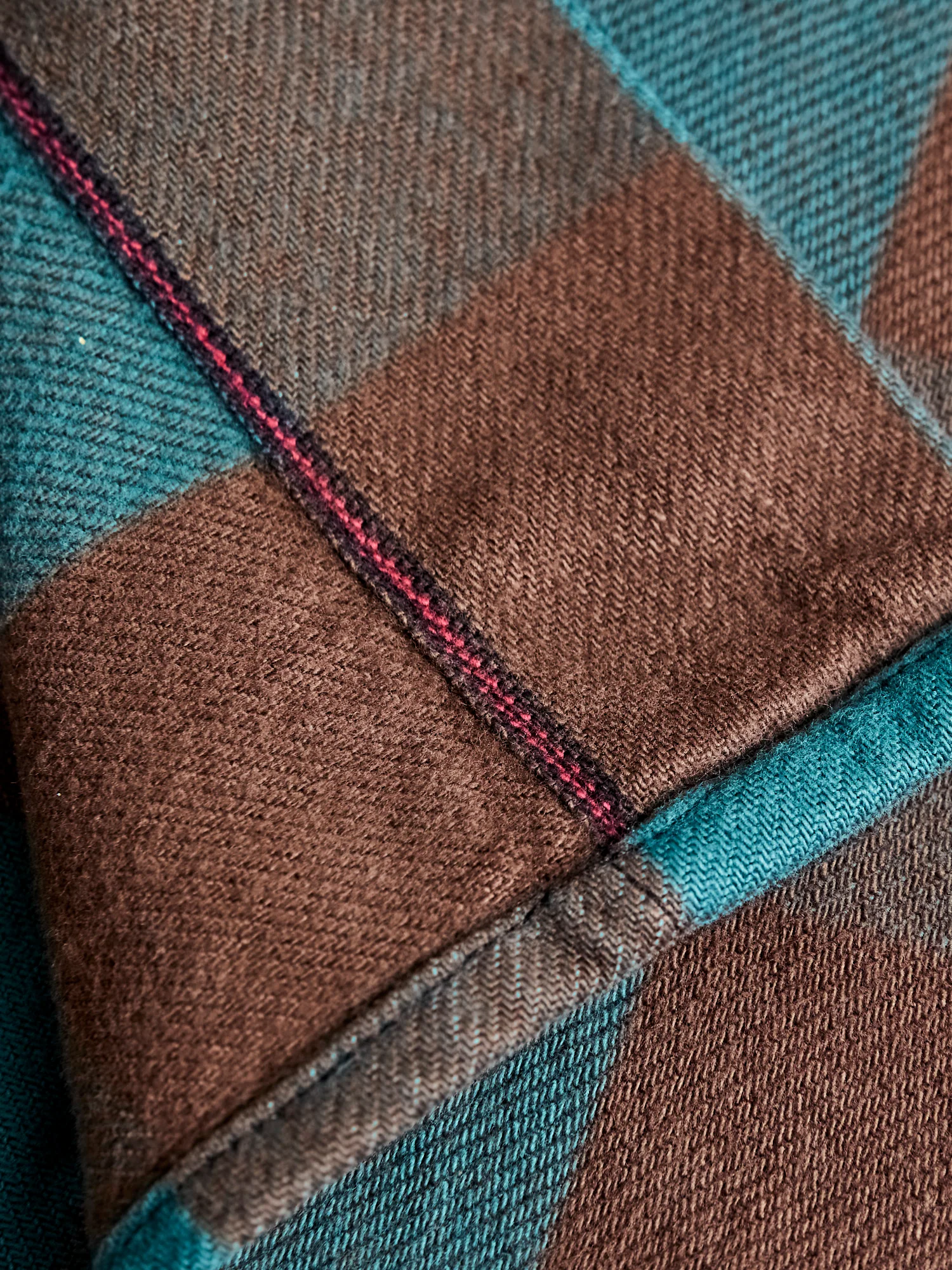 Norris Selvedge Flannel in Petrol/Brown - Image 9