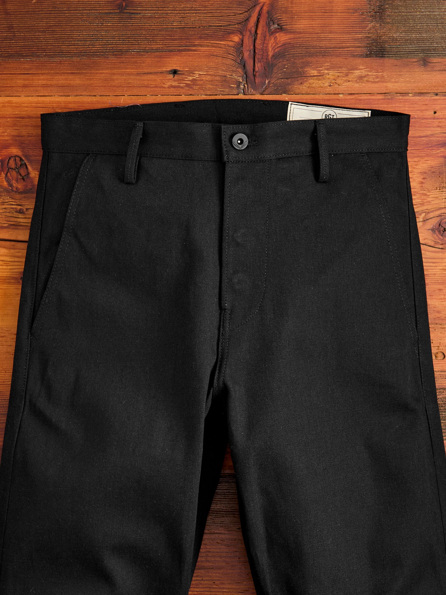 "Officer High Trouser" in 11oz Black Selvedge Denim - Image 4