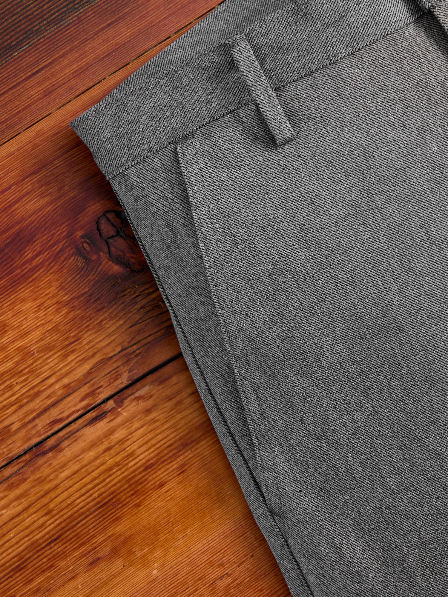 "Officer High Trouser" in 12oz Grey Selvedge Denim - Image 5