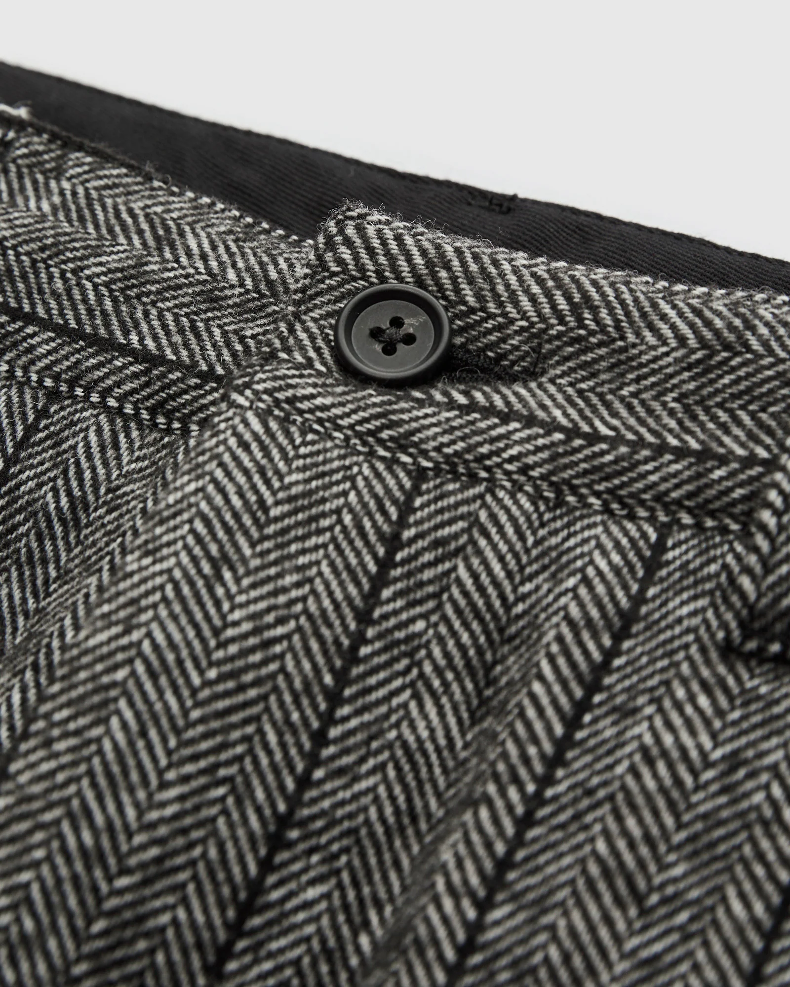 Officer Pants in Dark Grey Wool Striped HB - Image 6
