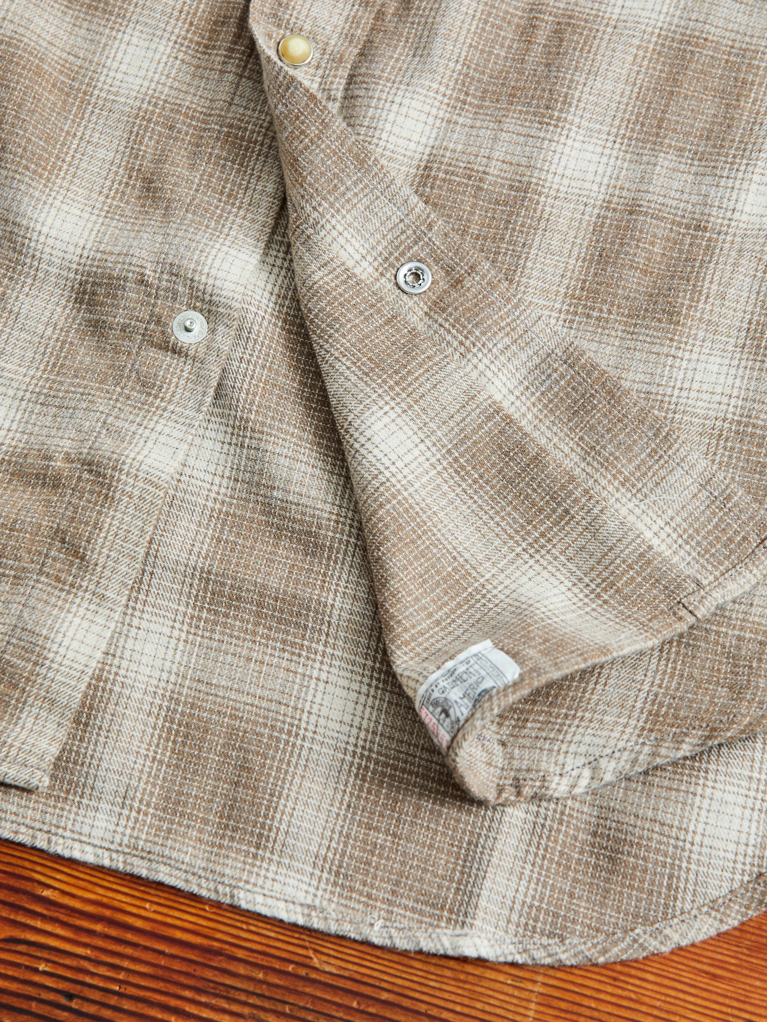 Ombre Check Western Shirt in Brown - Image 10