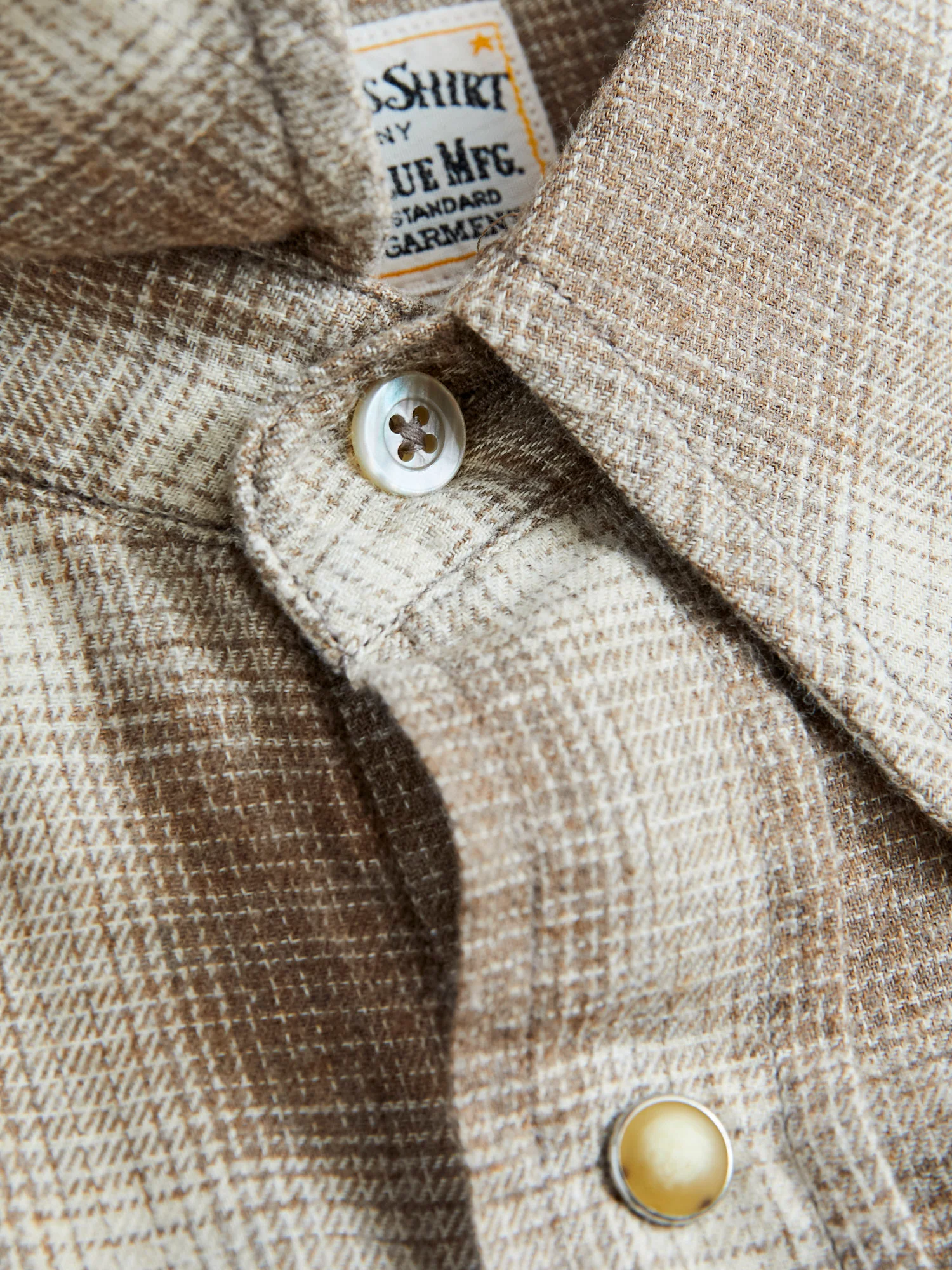 Ombre Check Western Shirt in Brown - Image 7