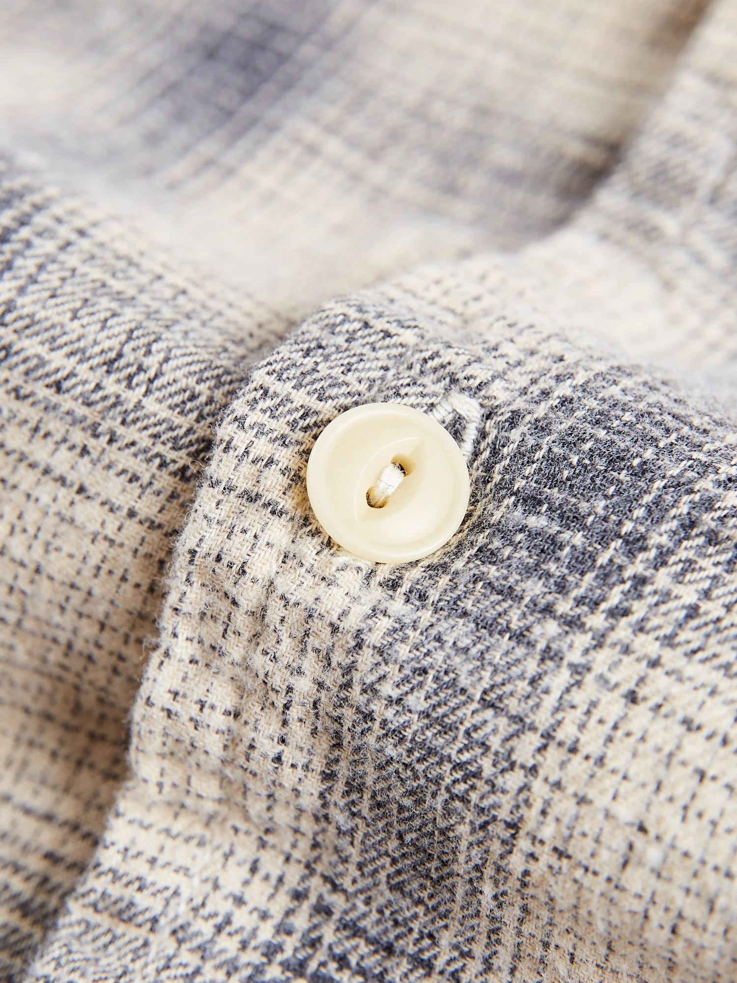 Ombre Nel Checked Flannel Shirt in Off White - Image 5