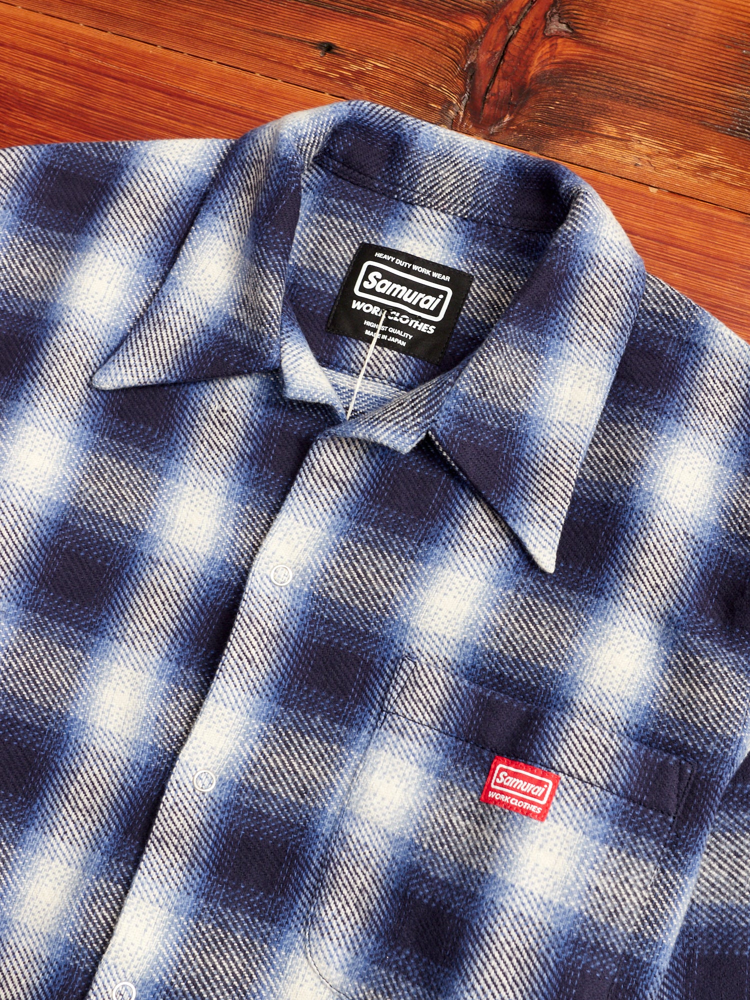 Ombre Open Collar Shirt in Blue - Image 3