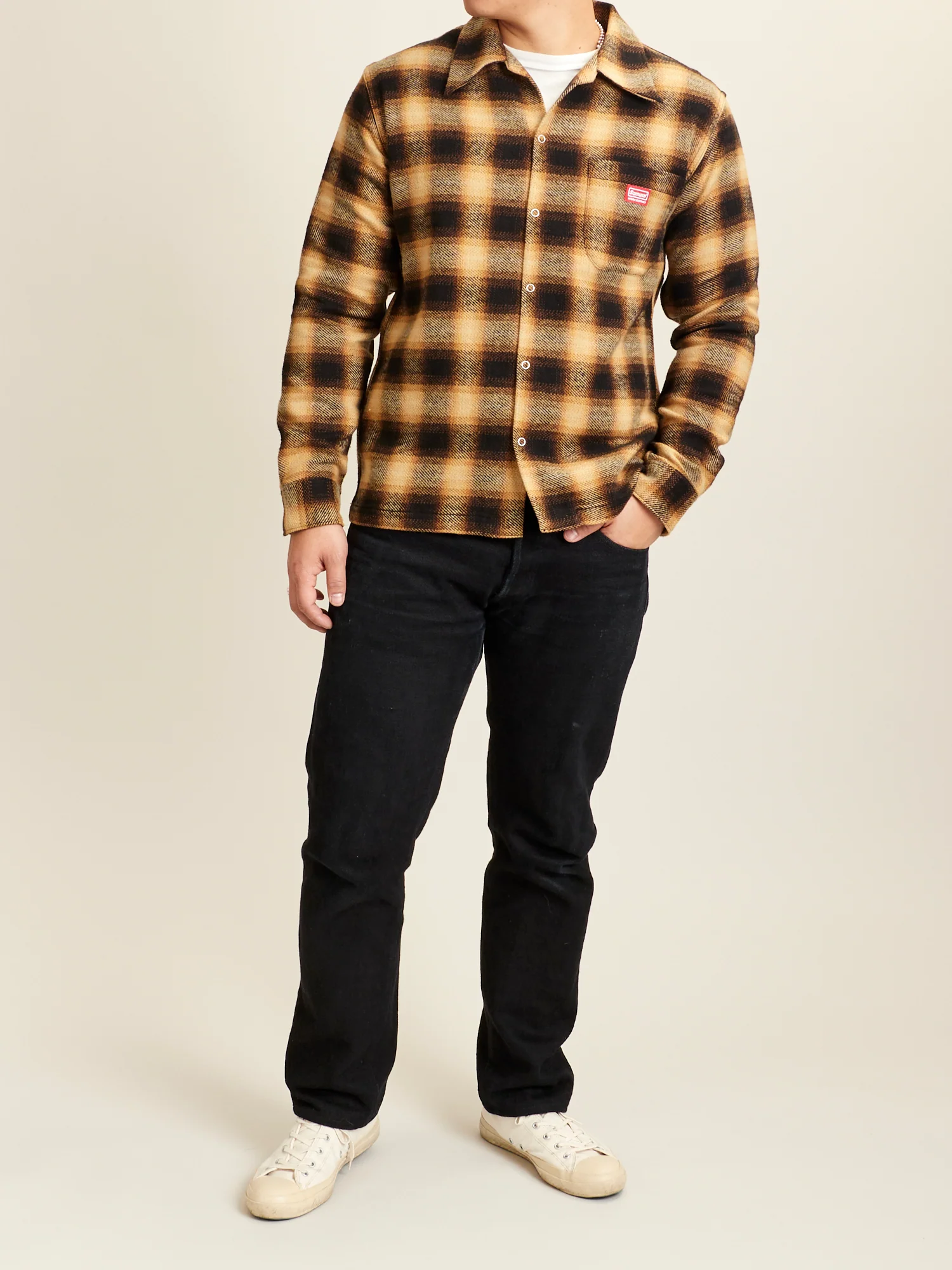 Ombre Open Collar Shirt in Yellow - Image 10