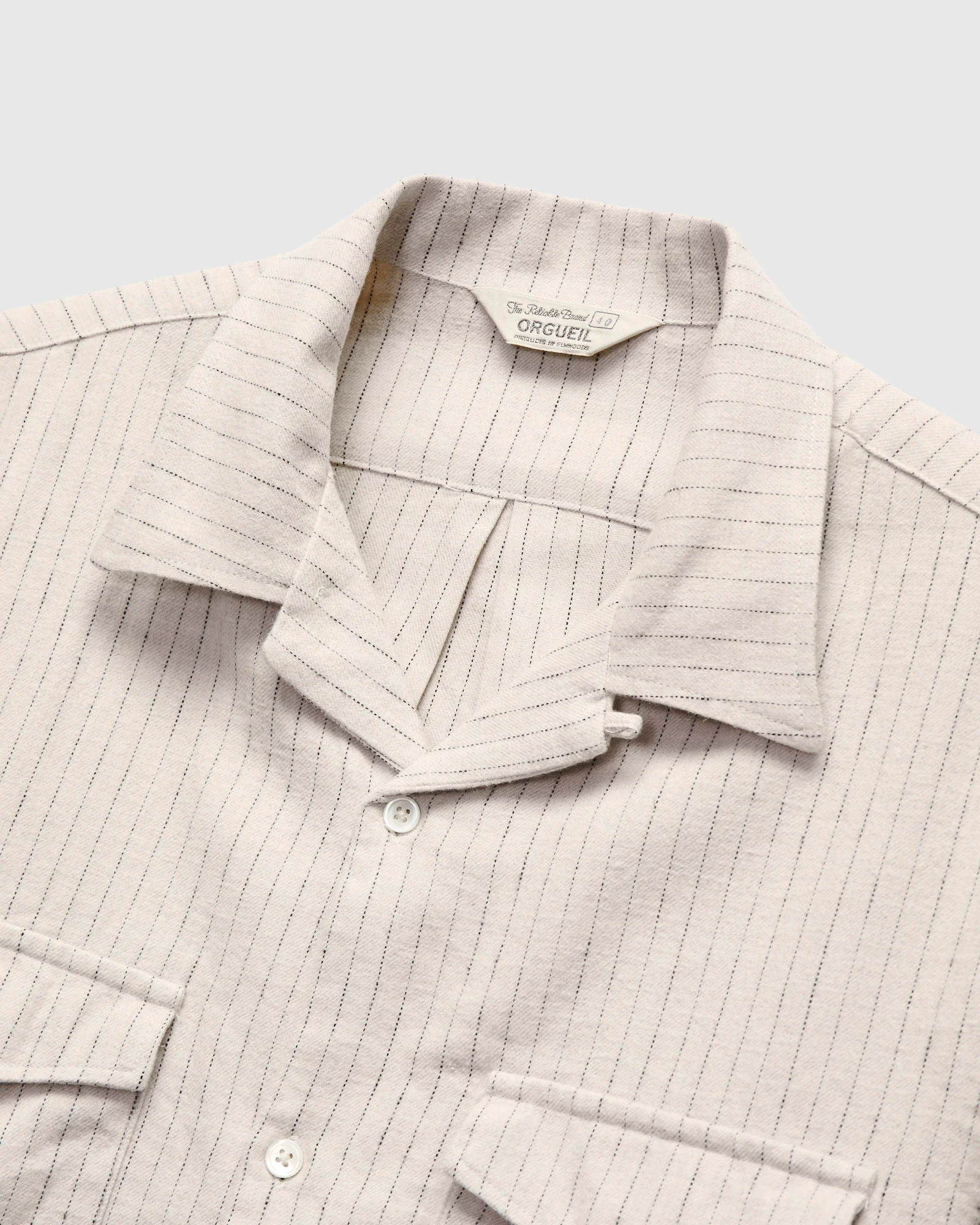 OR-5122 Striped Work Shirt in White - Image 3