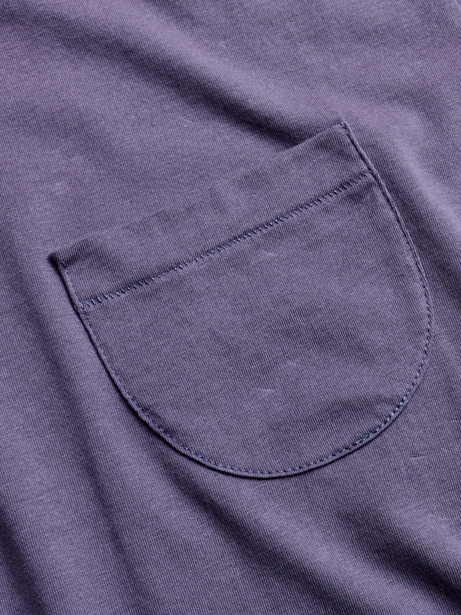 Organic Cotton Tubular Pocket T-Shirt in Faded Navy - Image 5