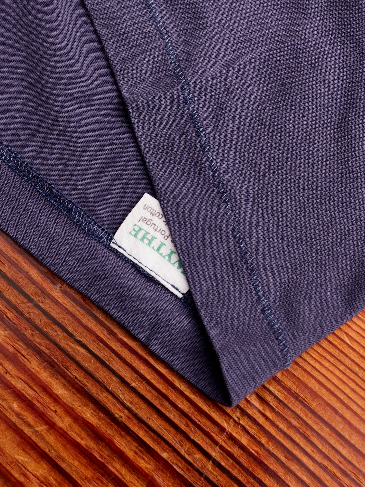 Organic Cotton Tubular Pocket T-Shirt in Faded Navy - Image 6