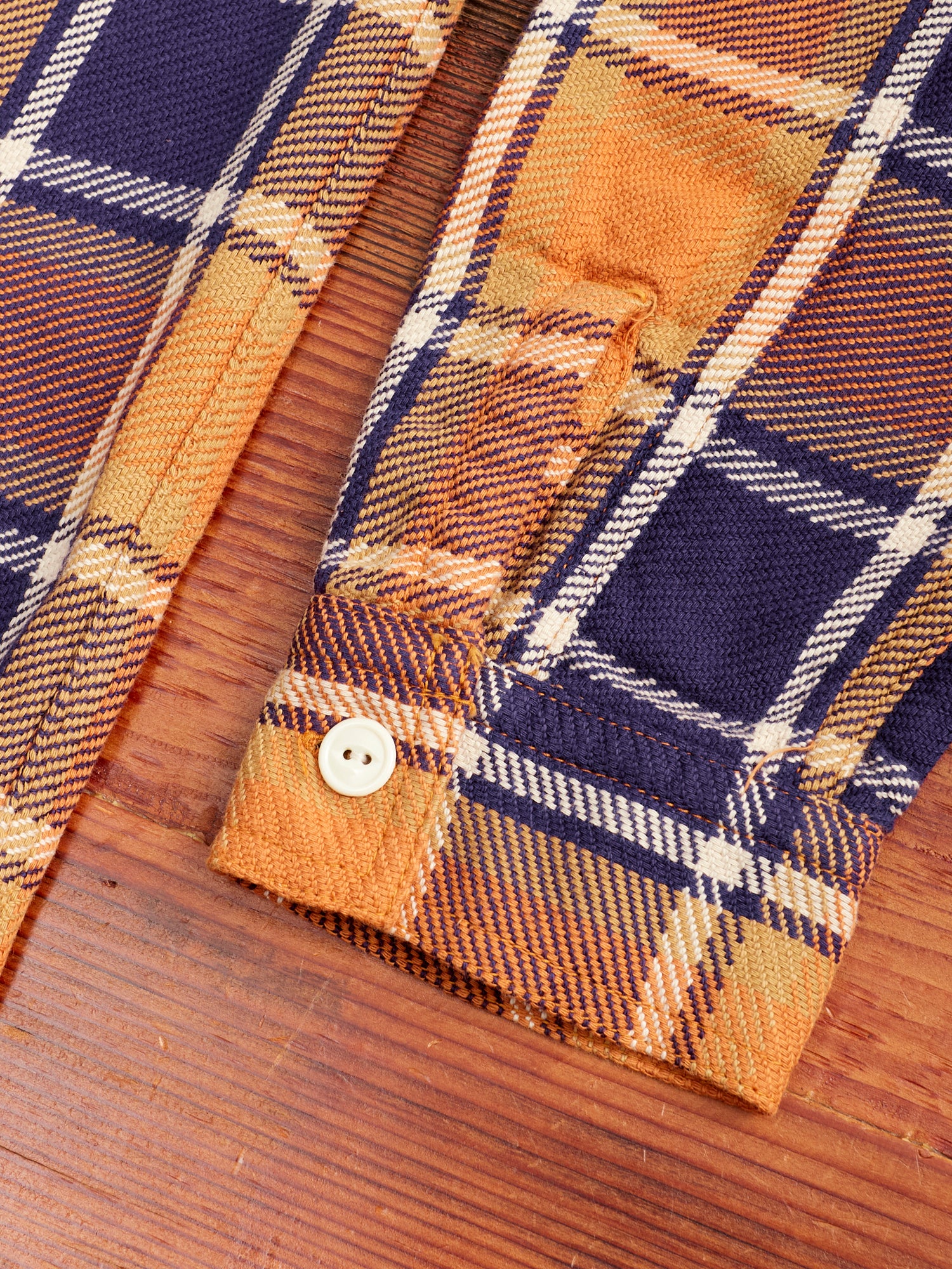 Original Check Cotton Flannel Shirt "Nick" in Dull Orange - Image 6