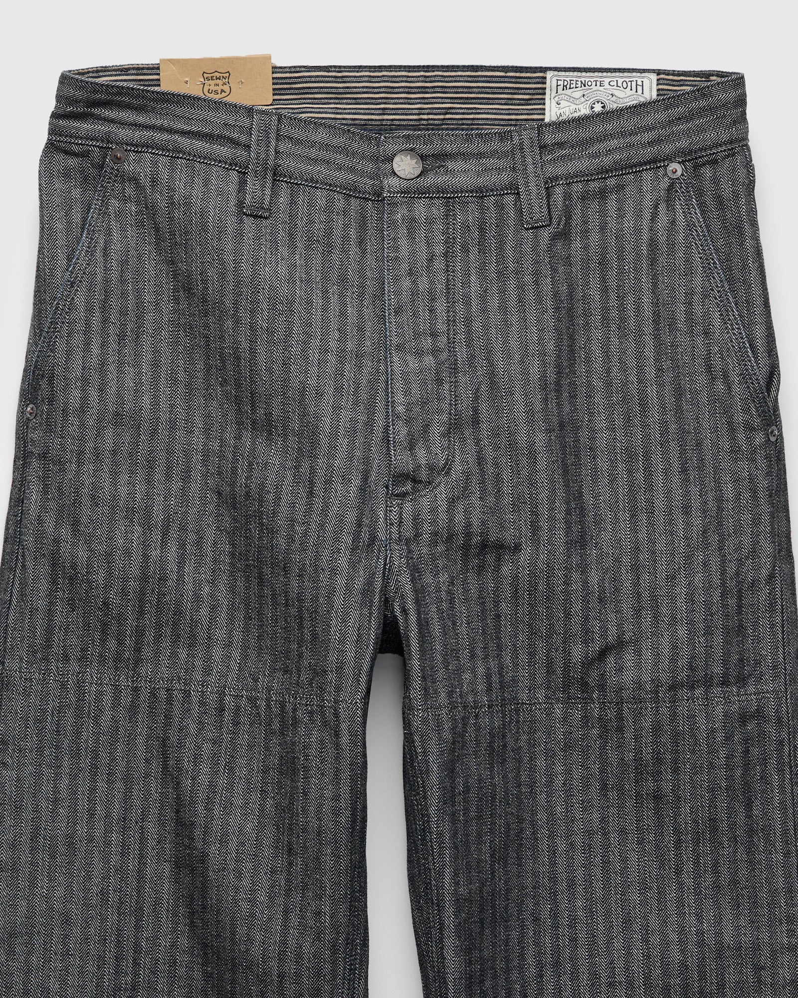 Ortega Pant in 13oz Grey Herringbone - Image 4