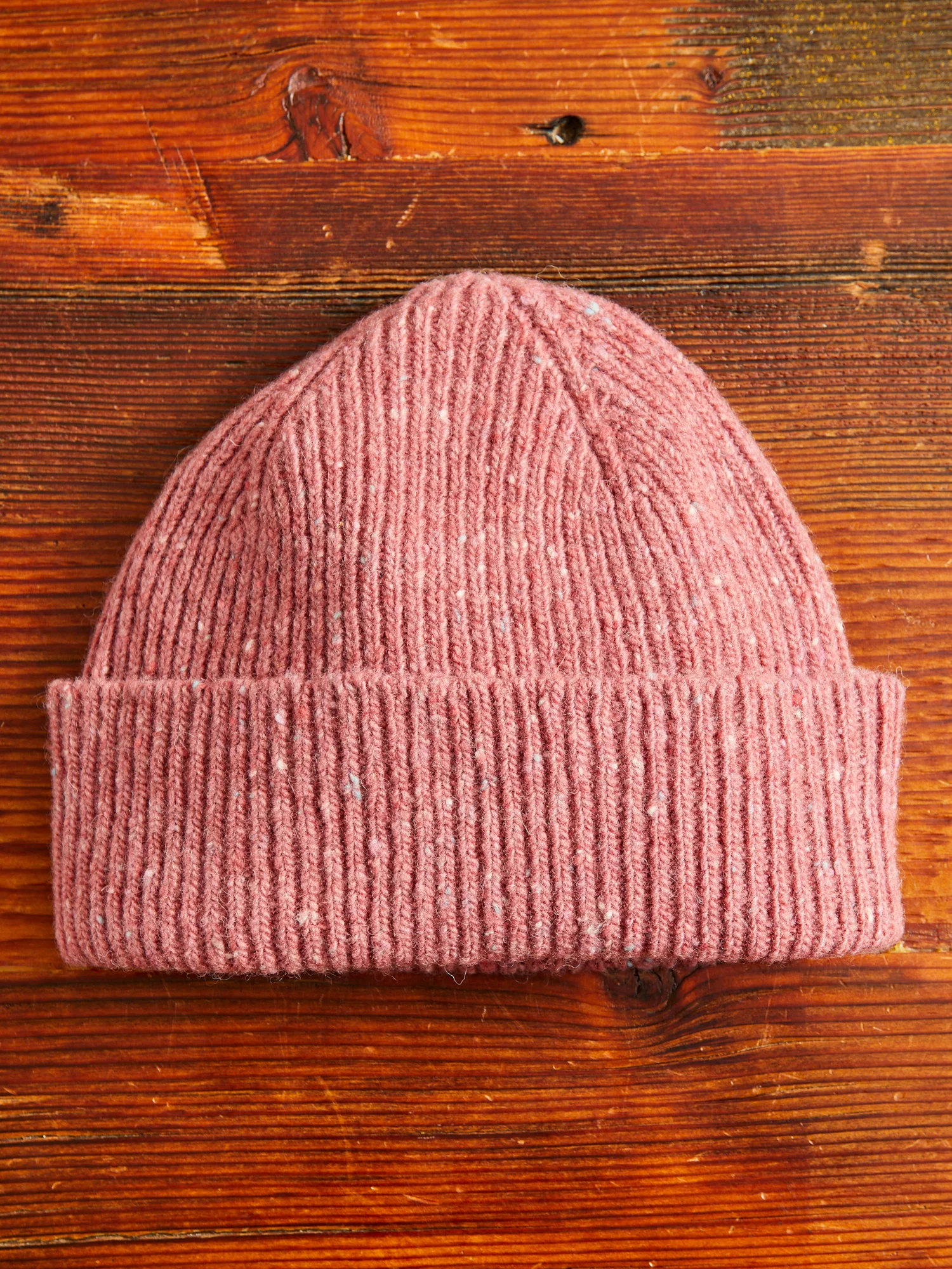"Out of the Blue" Wool Beanie in Calamine - Image 3