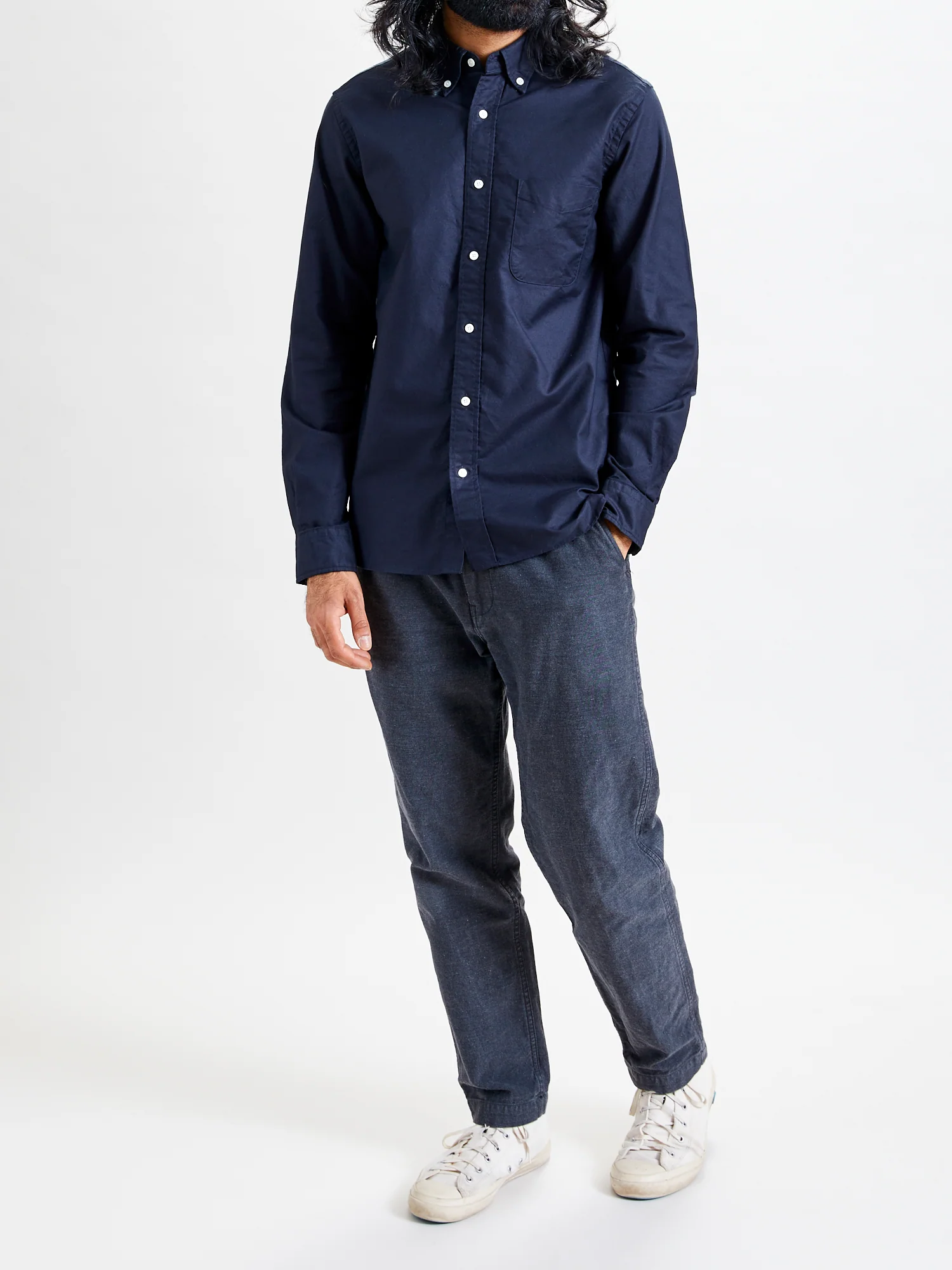 Oxford Button-Down Shirt in Navy - Image 8