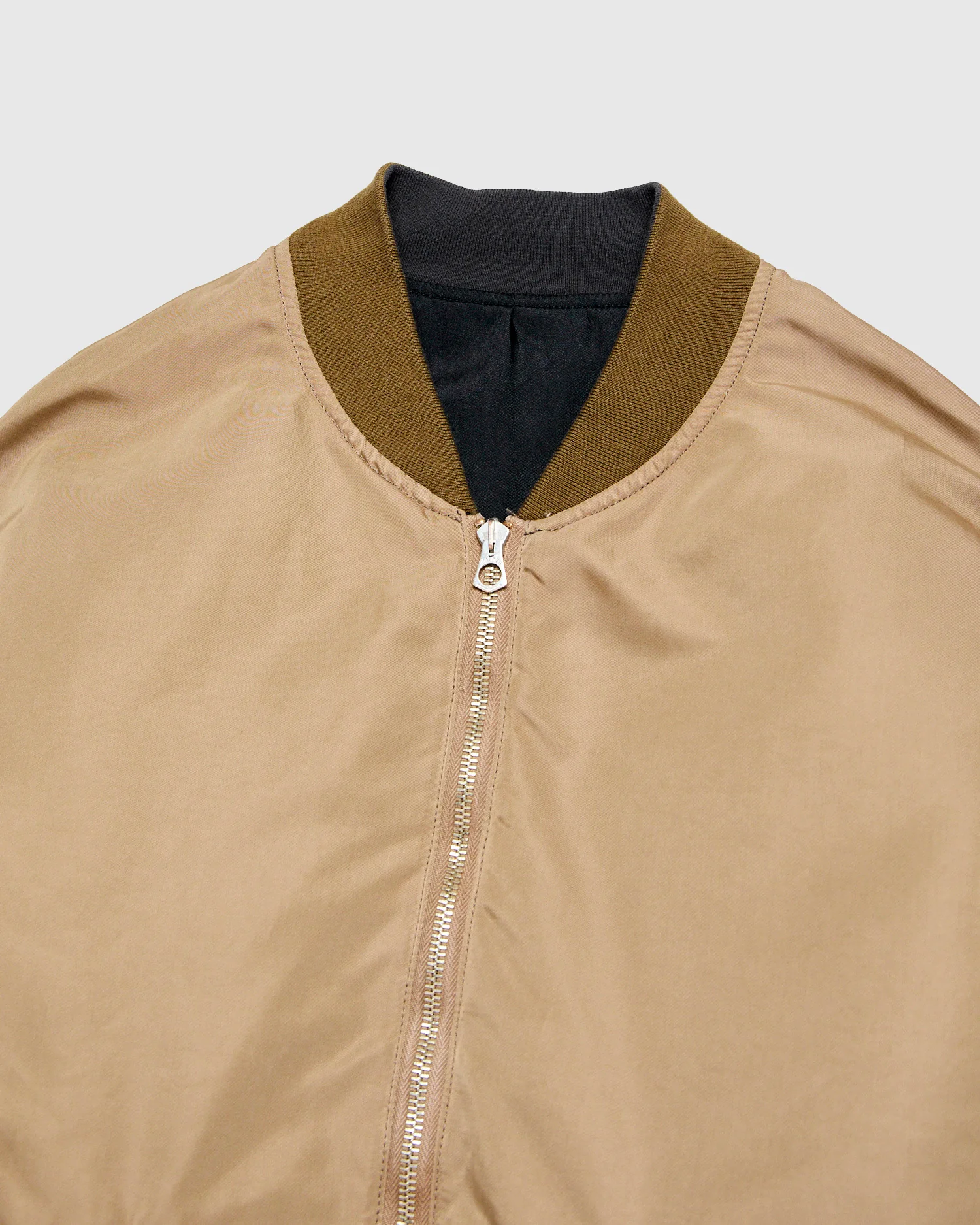 "Panther" Reversible Nylon Twill MA-1 Bomber Jacket in Brown - Image 5