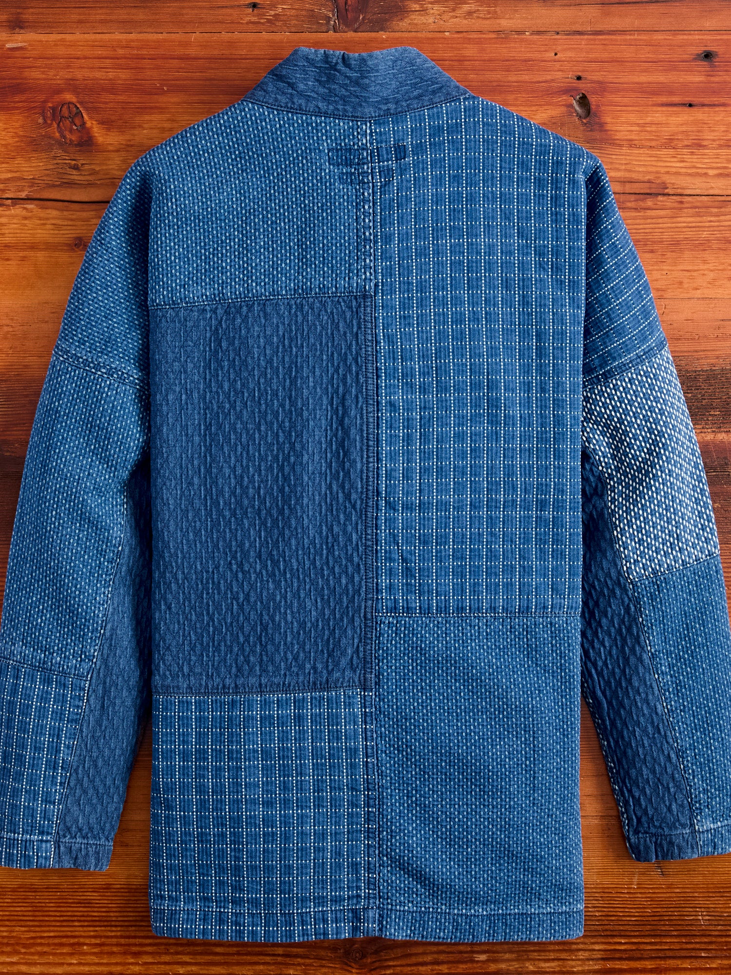 Patchwork Haori Jacket in Indigo 3-Year Wash - Image 3