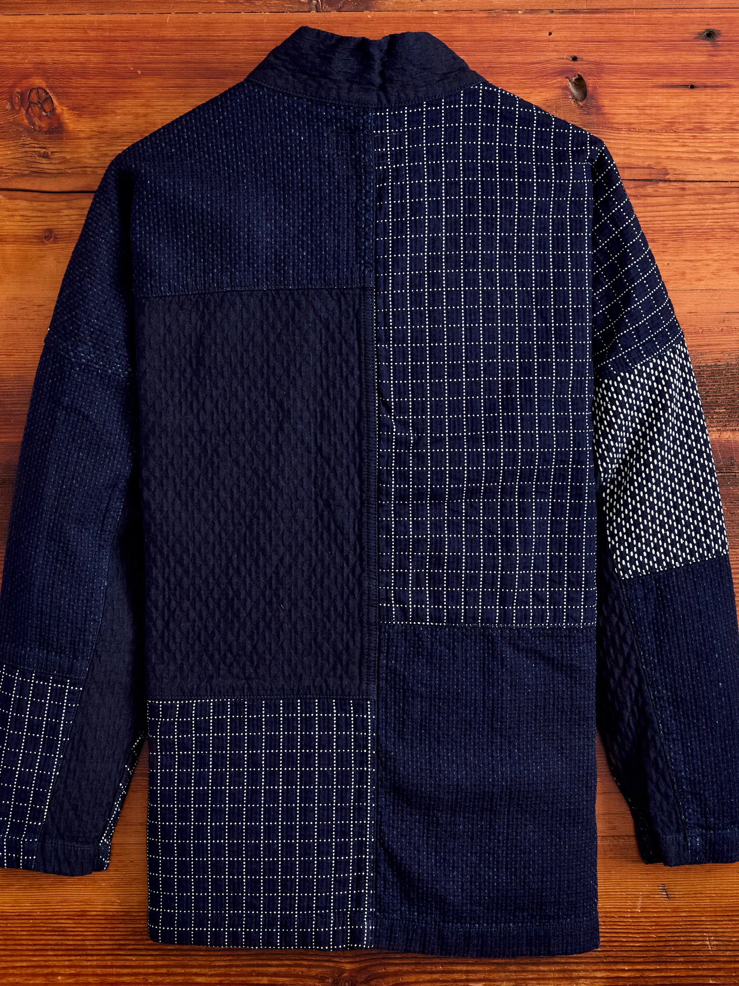 JK41R Patchwork Haori Jacket in Indigo Rinse - Image 2