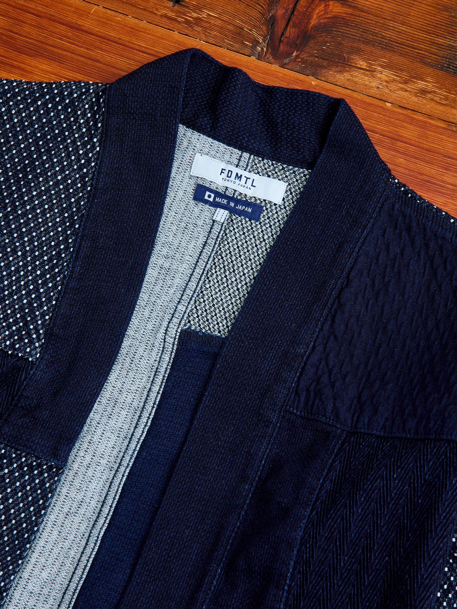 Patchwork Haori Jacket in Rinsed Indigo - Image 3