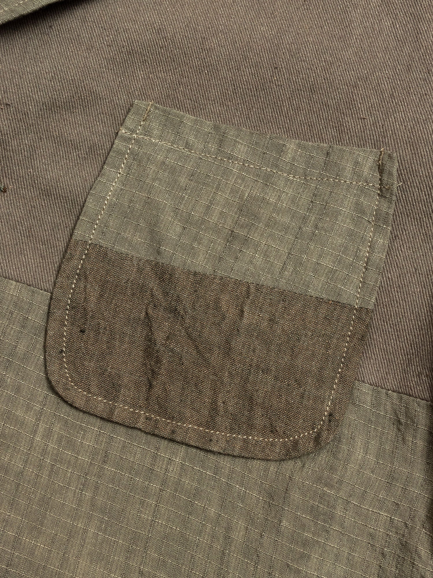 Patchwork Tailored Jacket in Khaki - Image 4