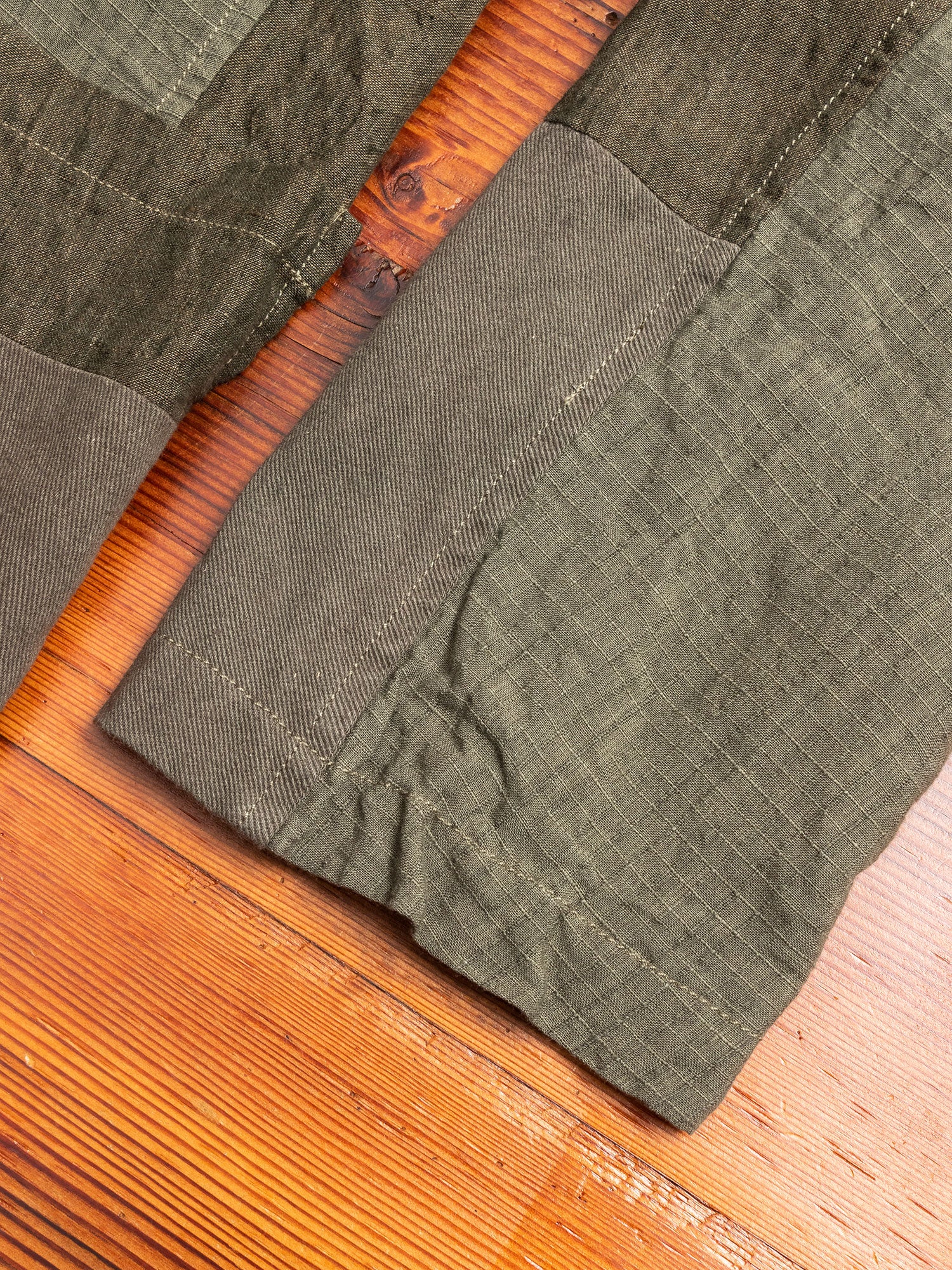 Patchwork Tailored Jacket in Khaki - Image 6
