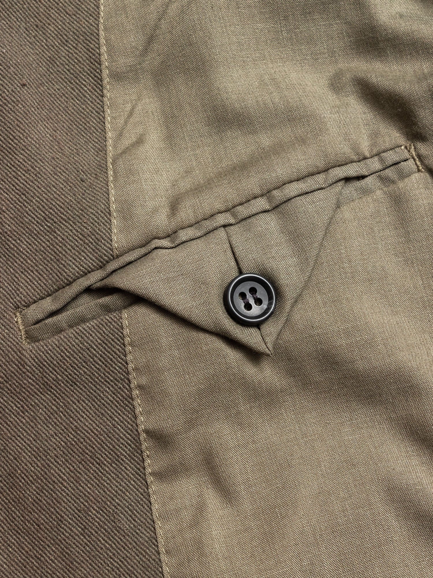 Patchwork Tailored Jacket in Khaki - Image 9